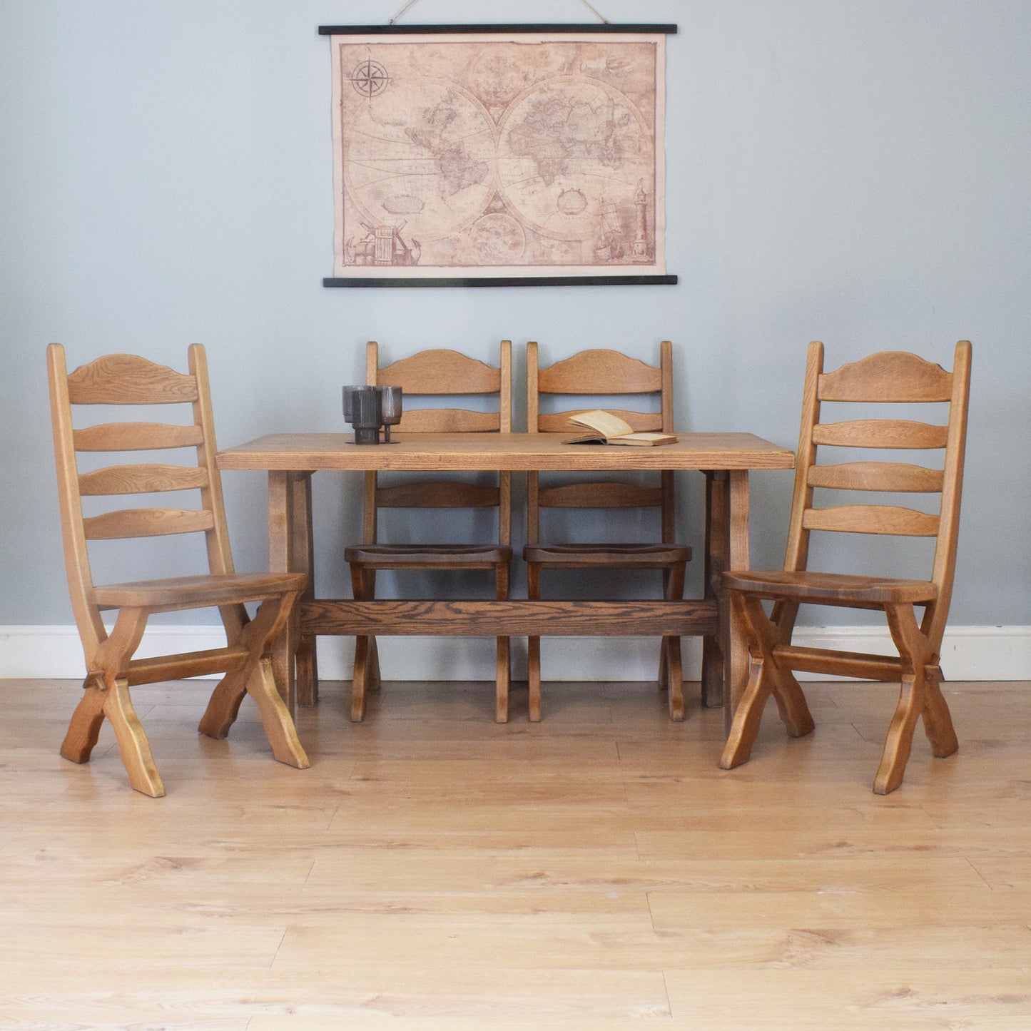 Oak Table and Four Chairs