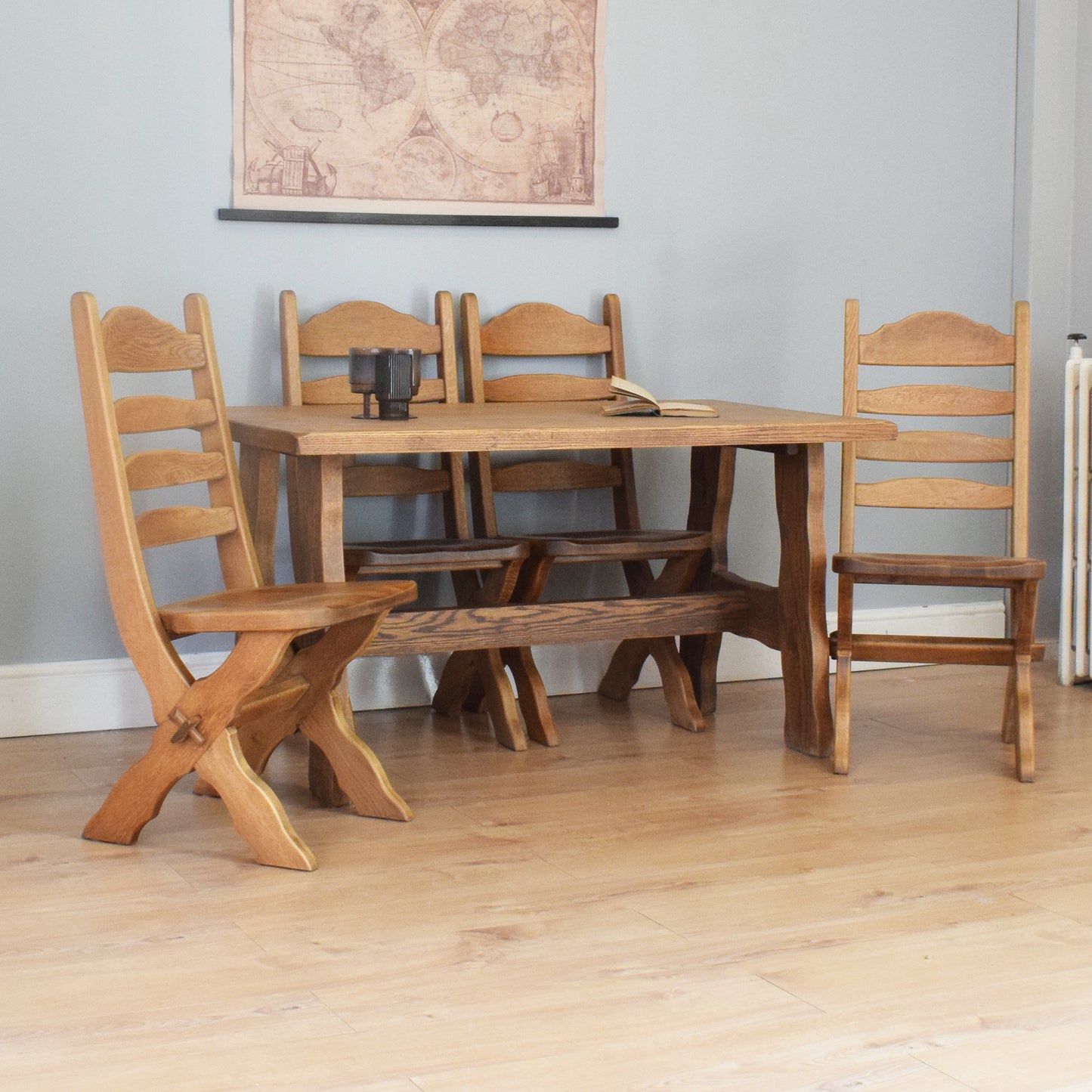 Oak Table and Four Chairs