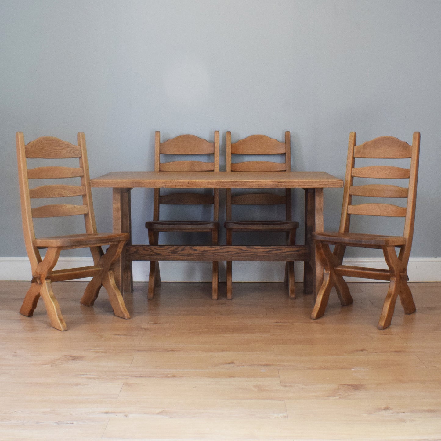 Oak Table and Four Chairs