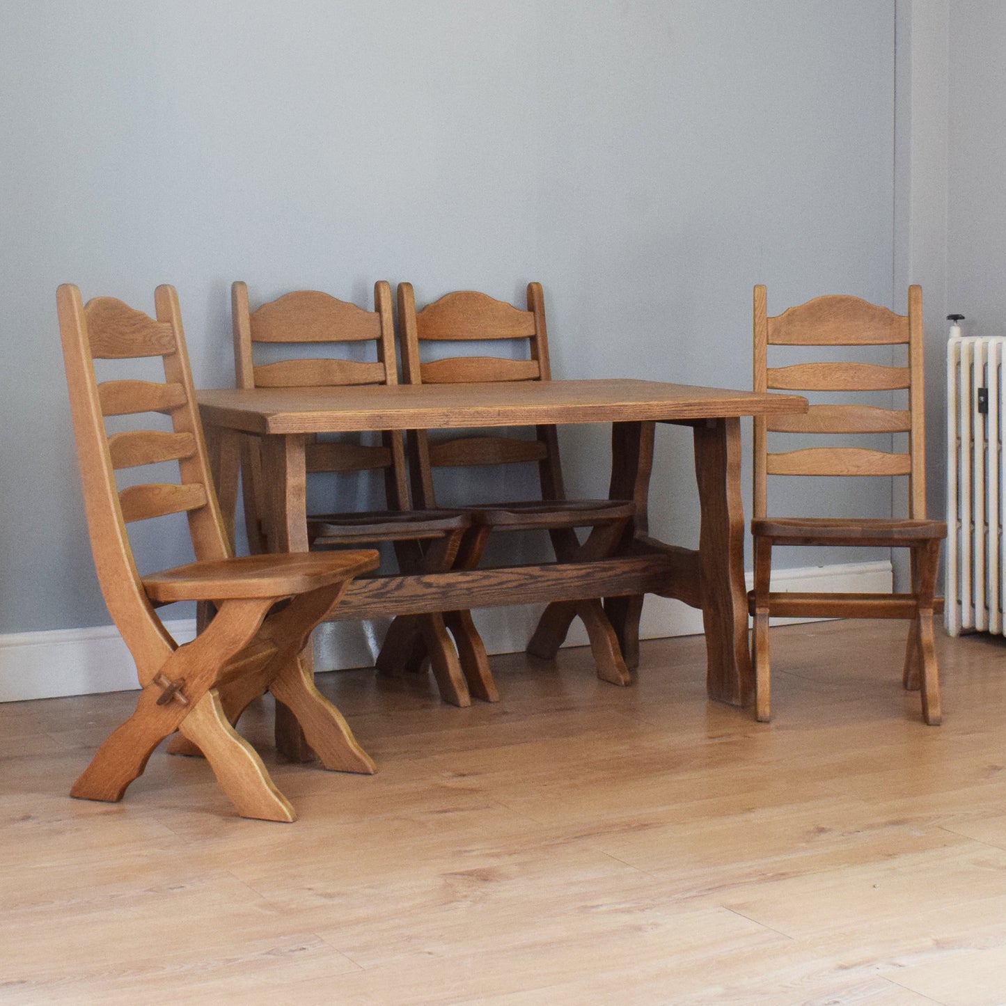 Oak Table and Four Chairs