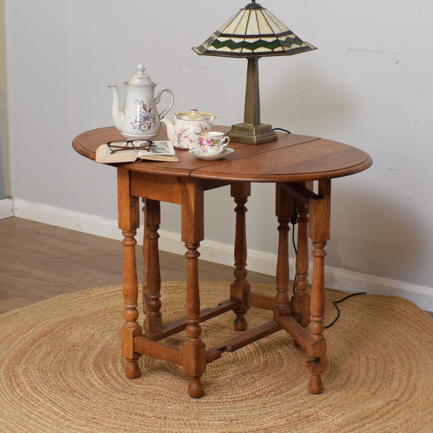 Restored Oak Drop Leaf Table