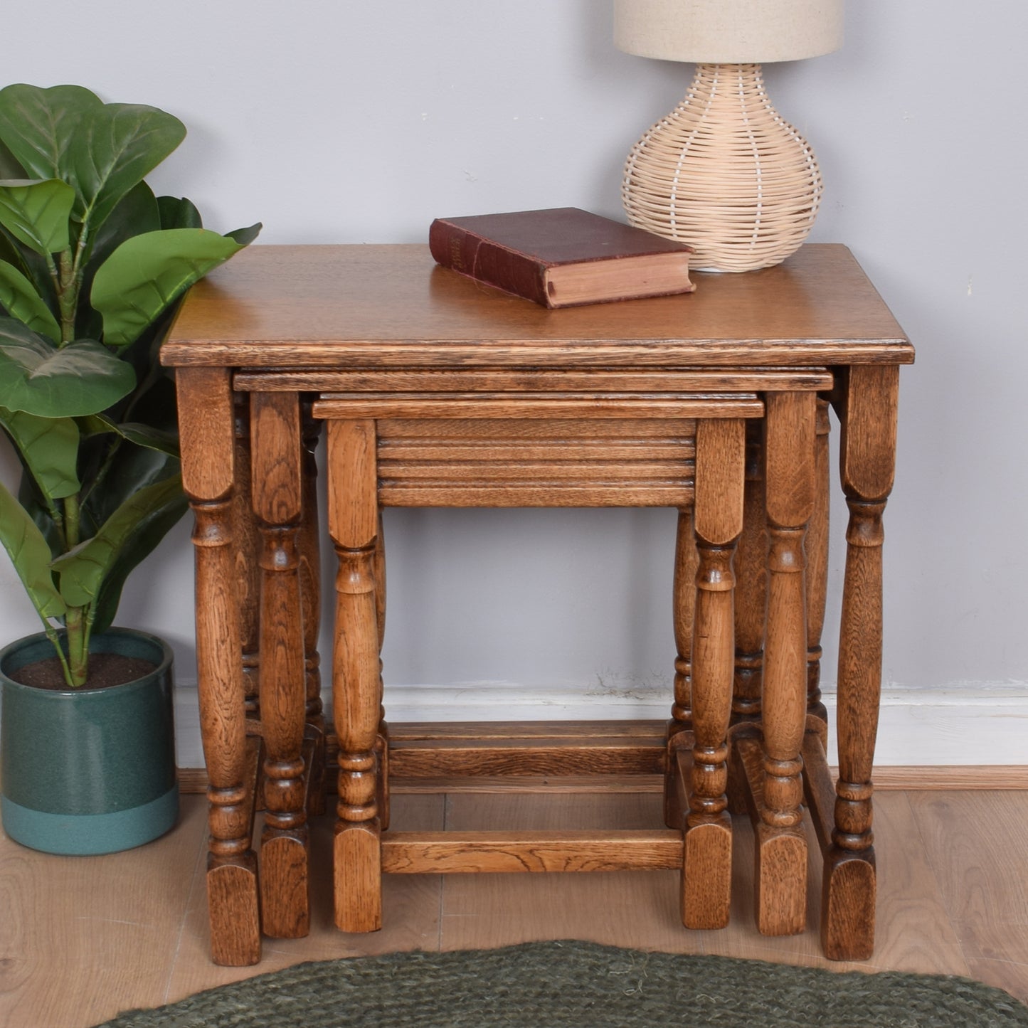 Oak Nest of Three Tables