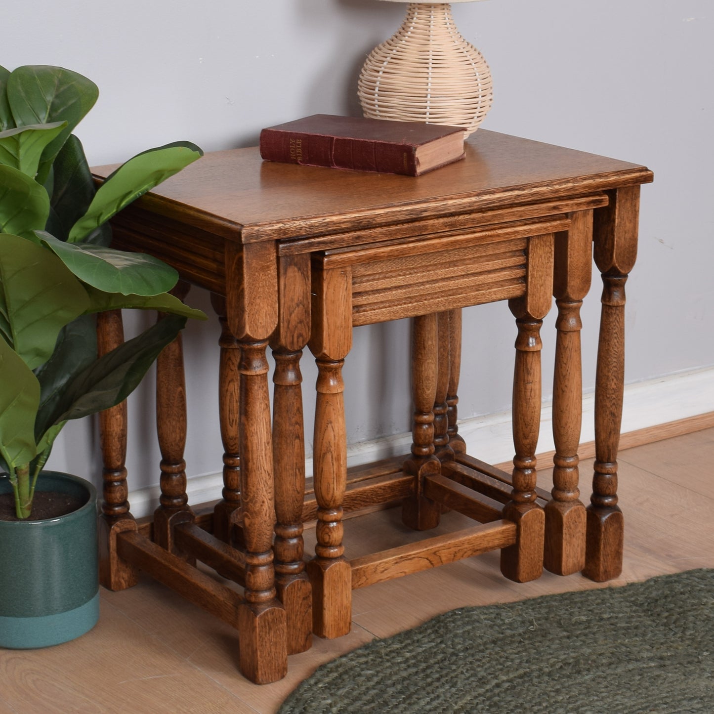 Oak Nest of Three Tables