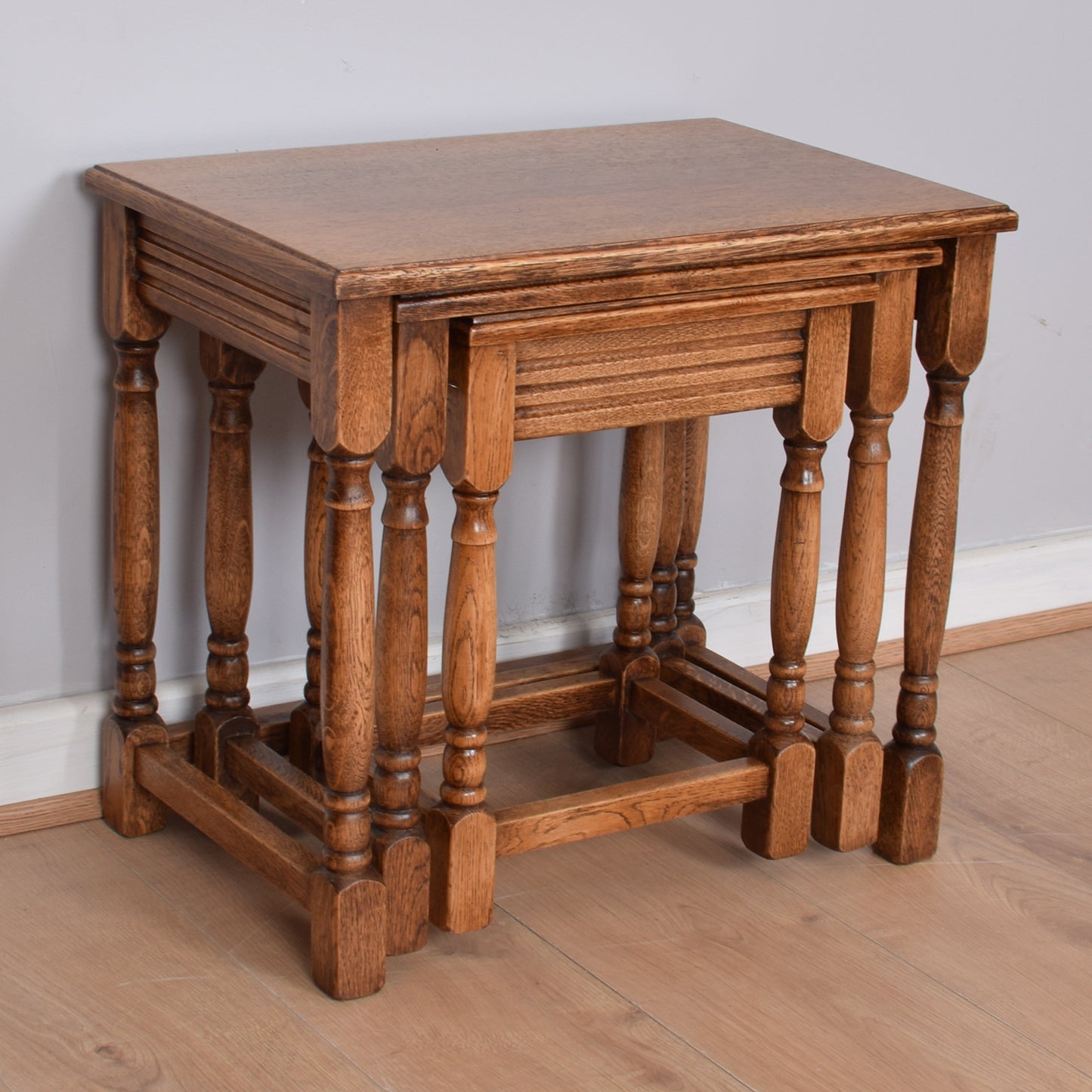Oak Nest of Three Tables