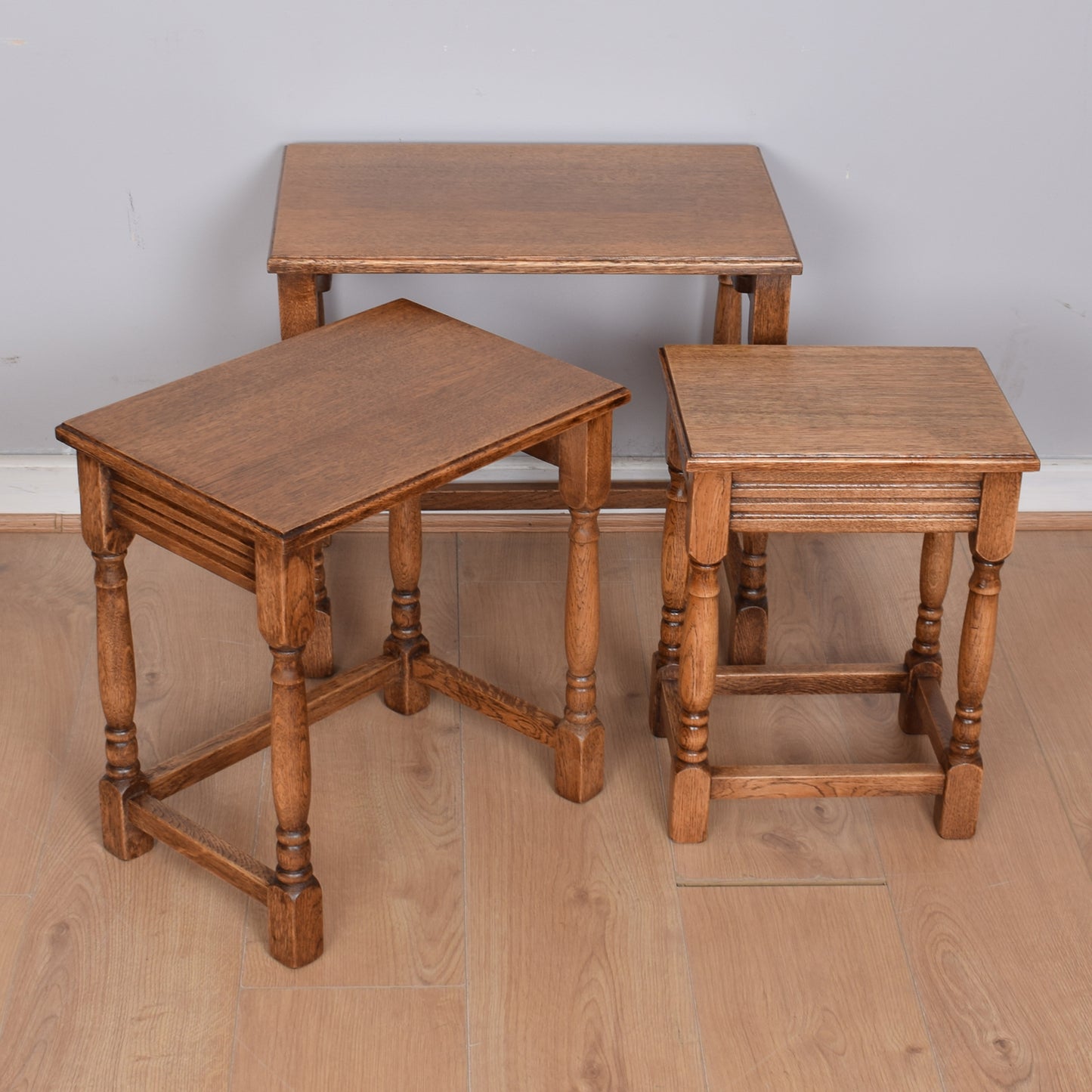 Oak Nest of Three Tables