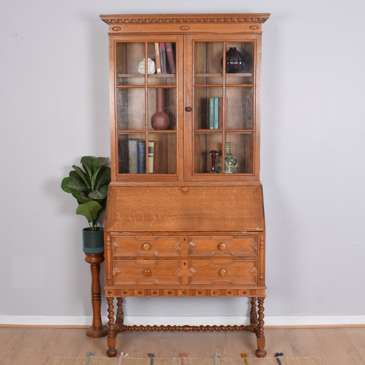Glazed Bureau Bookcase