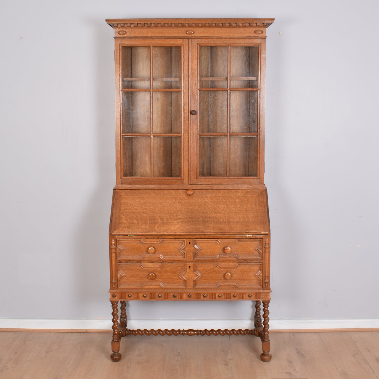 Glazed Bureau Bookcase