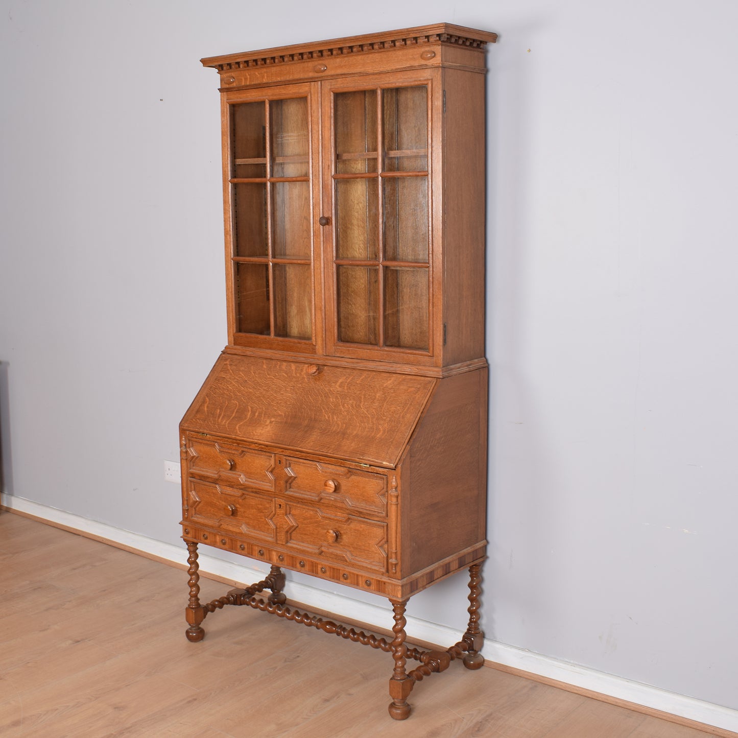 Glazed Bureau Bookcase