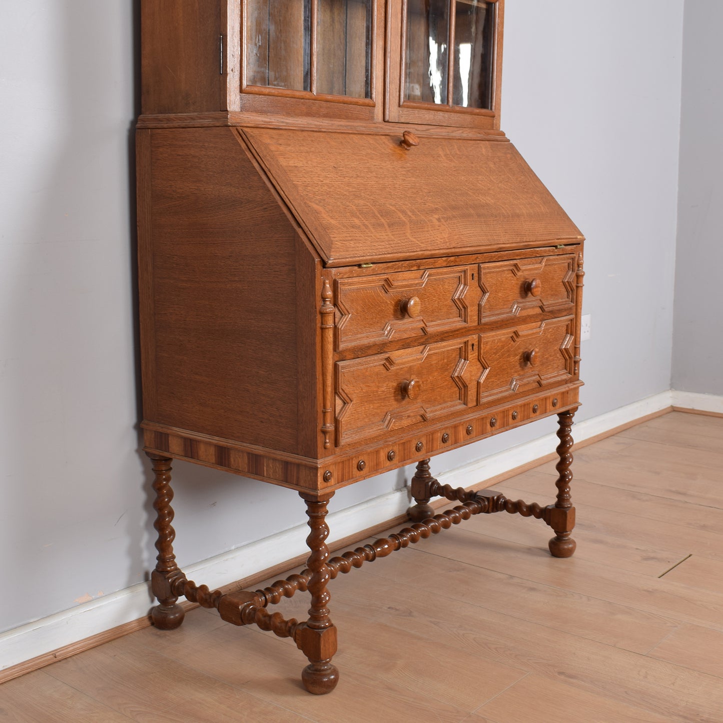 Glazed Bureau Bookcase