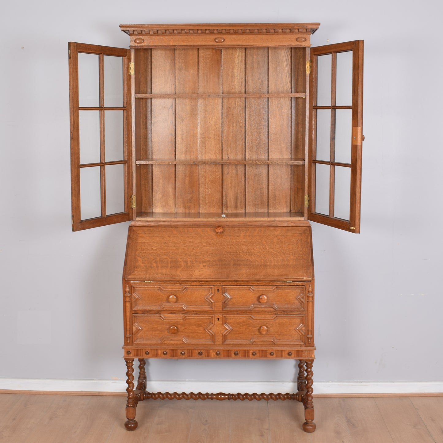Glazed Bureau Bookcase