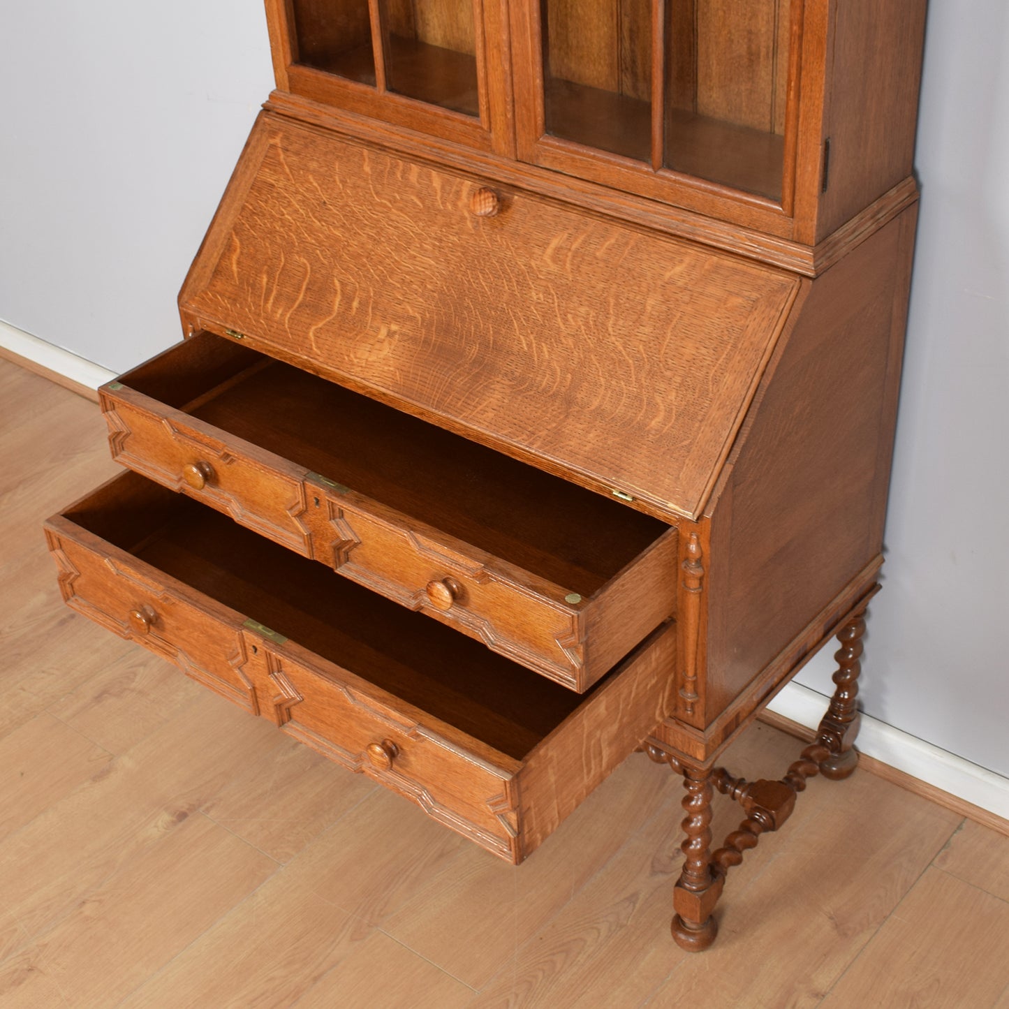 Glazed Bureau Bookcase