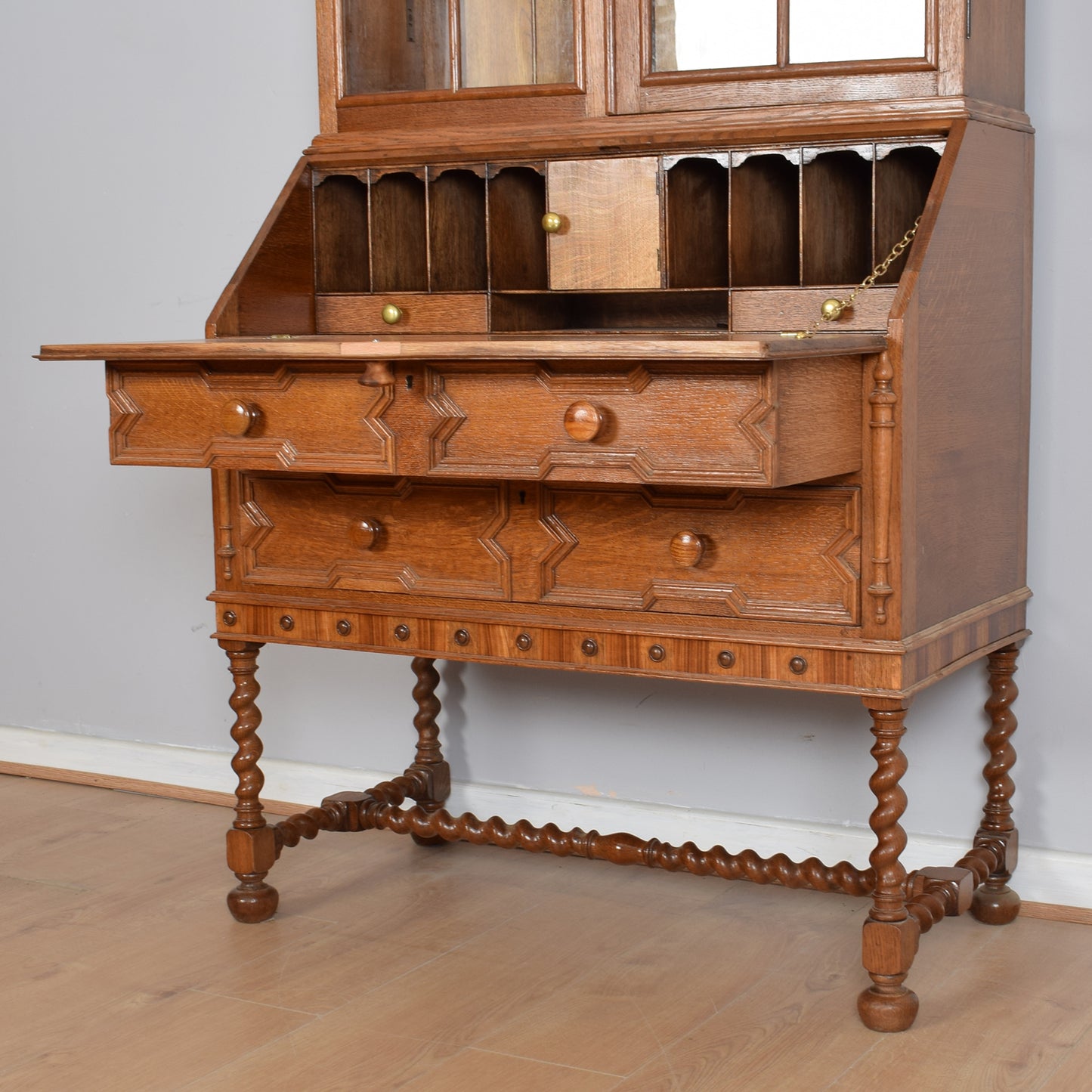 Glazed Bureau Bookcase