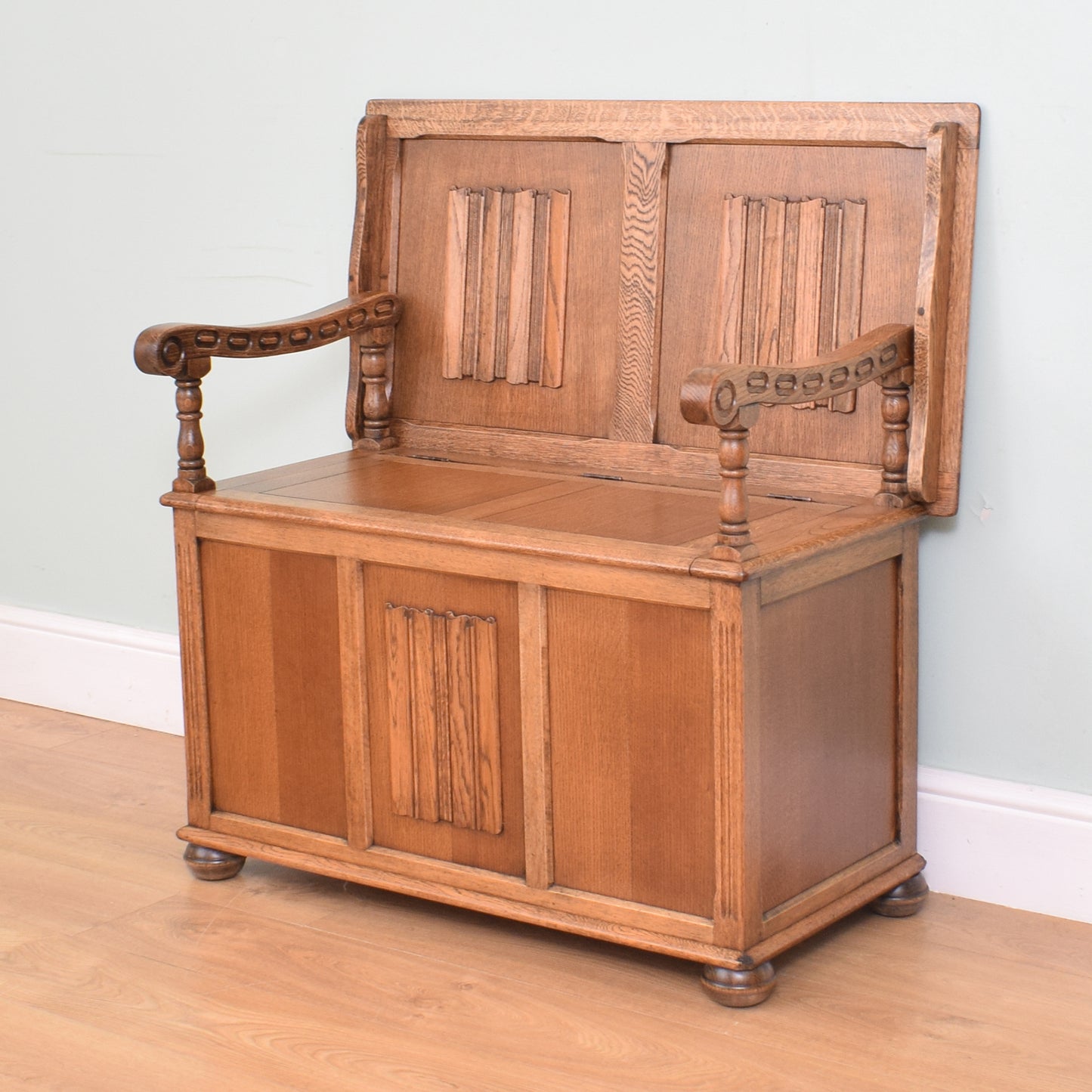 Restored Oak Monks Bench