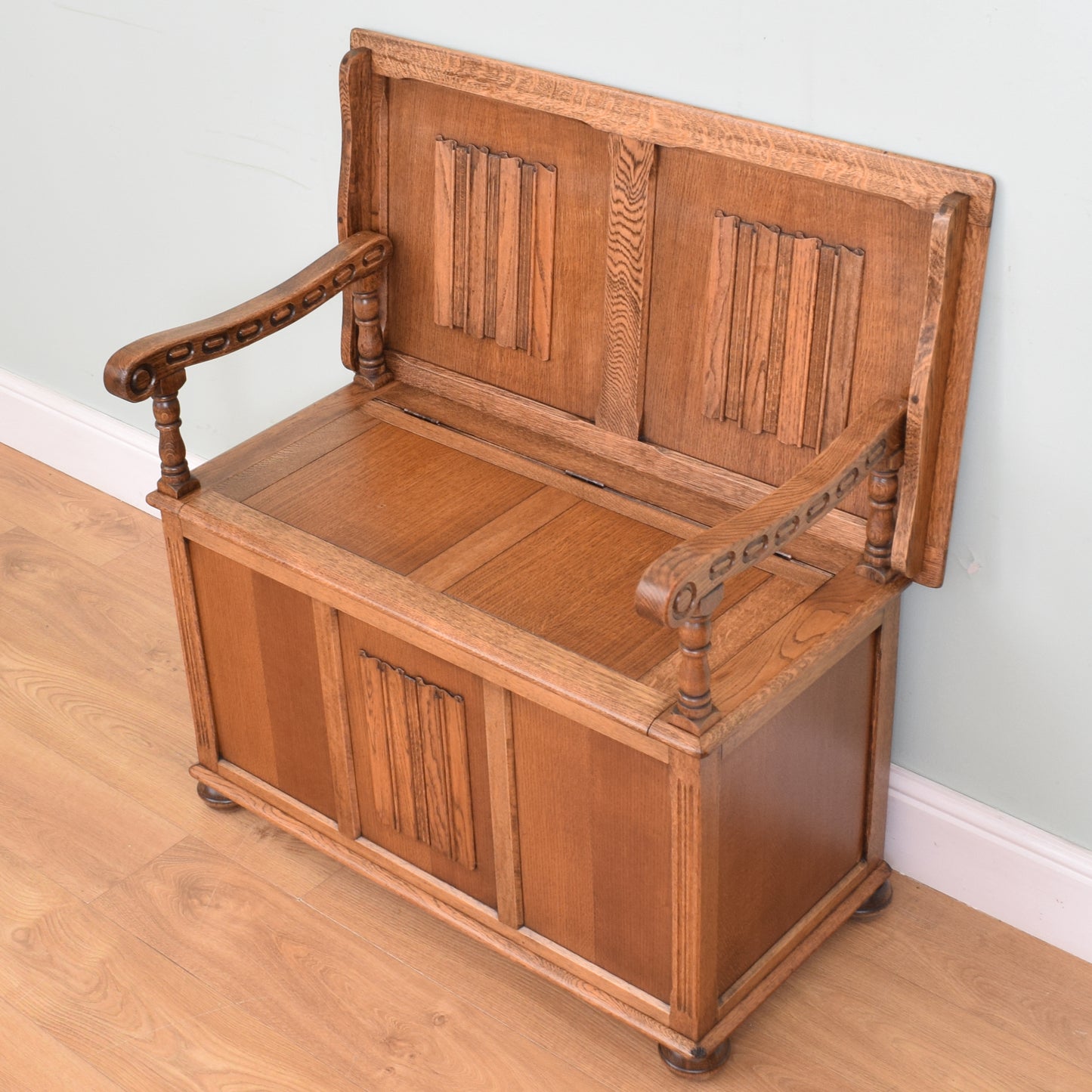Restored Oak Monks Bench