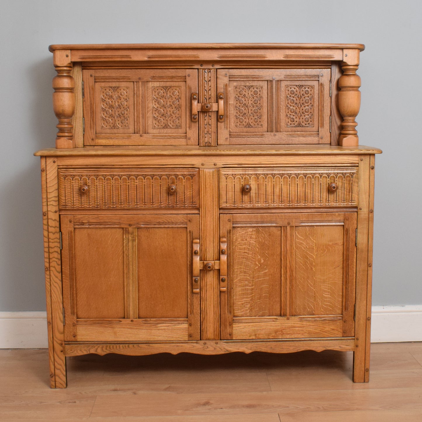 Carved Ercol Court Cupboard