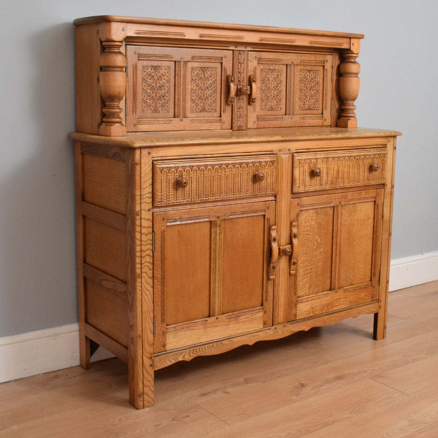 Carved Ercol Court Cupboard
