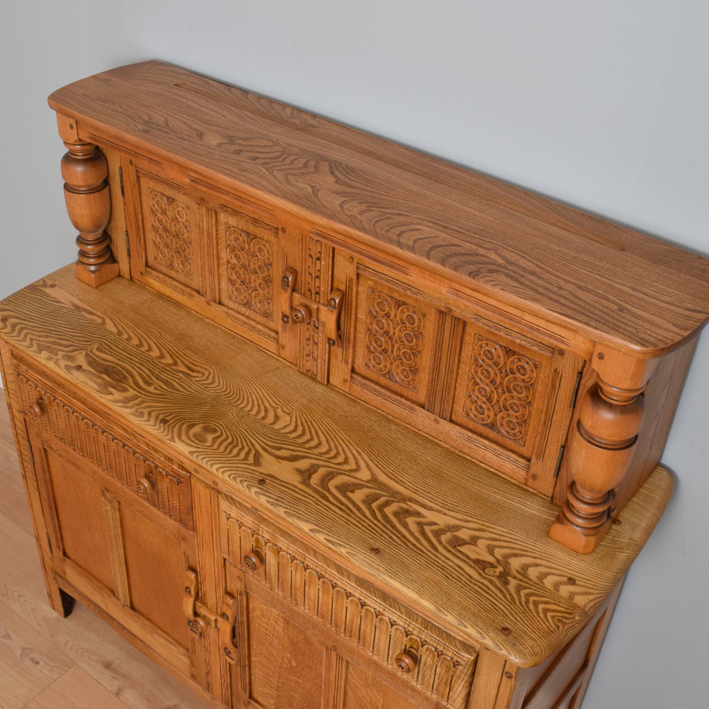 Carved Ercol Court Cupboard