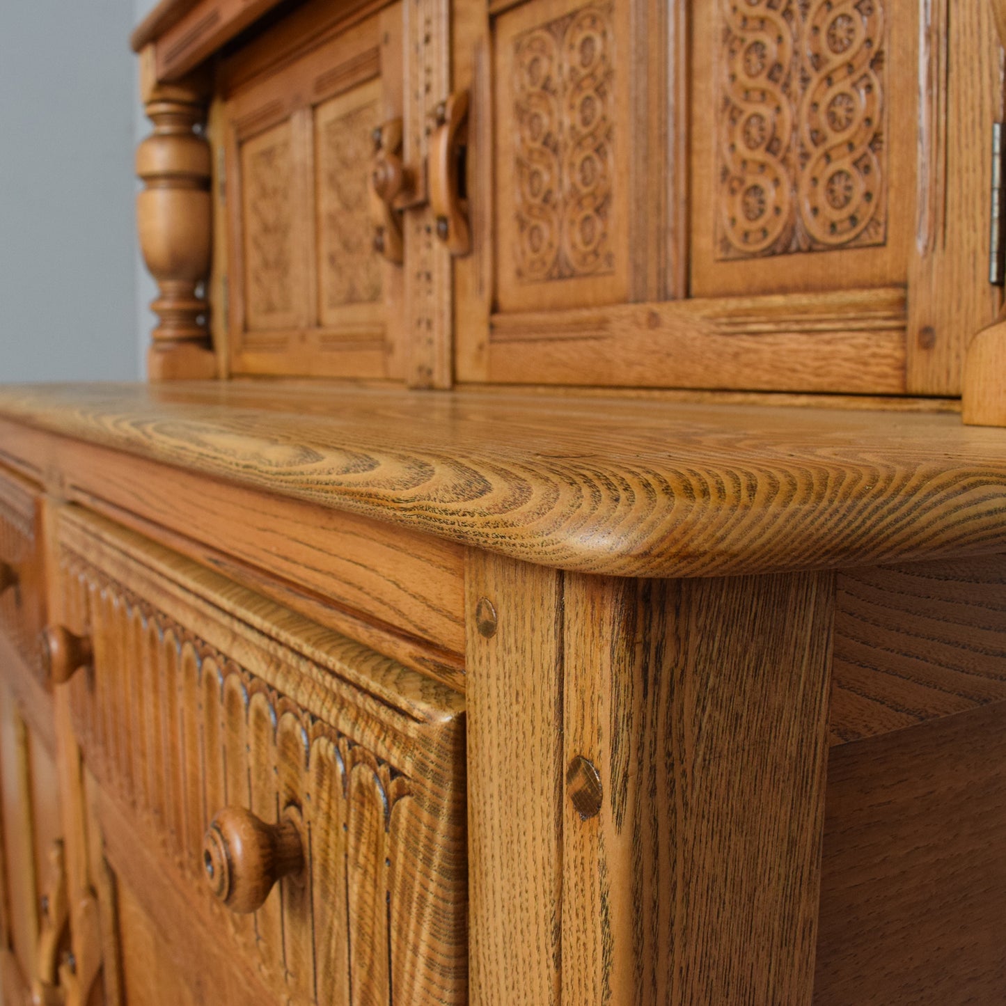 Carved Ercol Court Cupboard