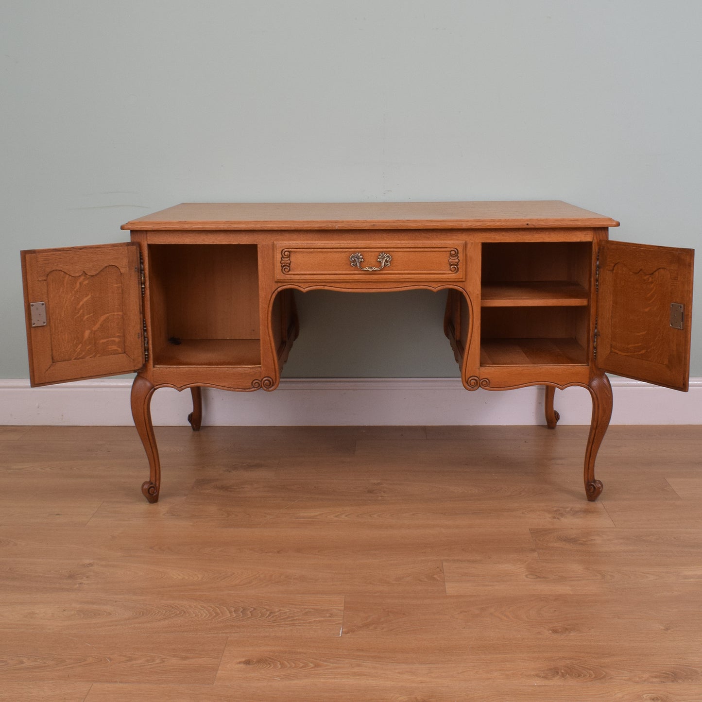 French Carved Oak Partners Desk