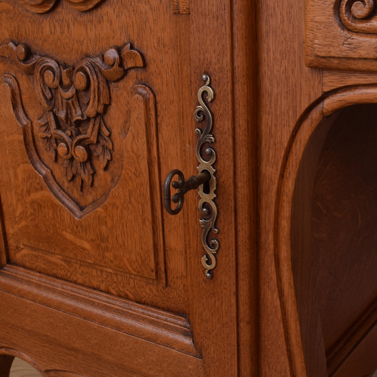 French Carved Oak Partners Desk