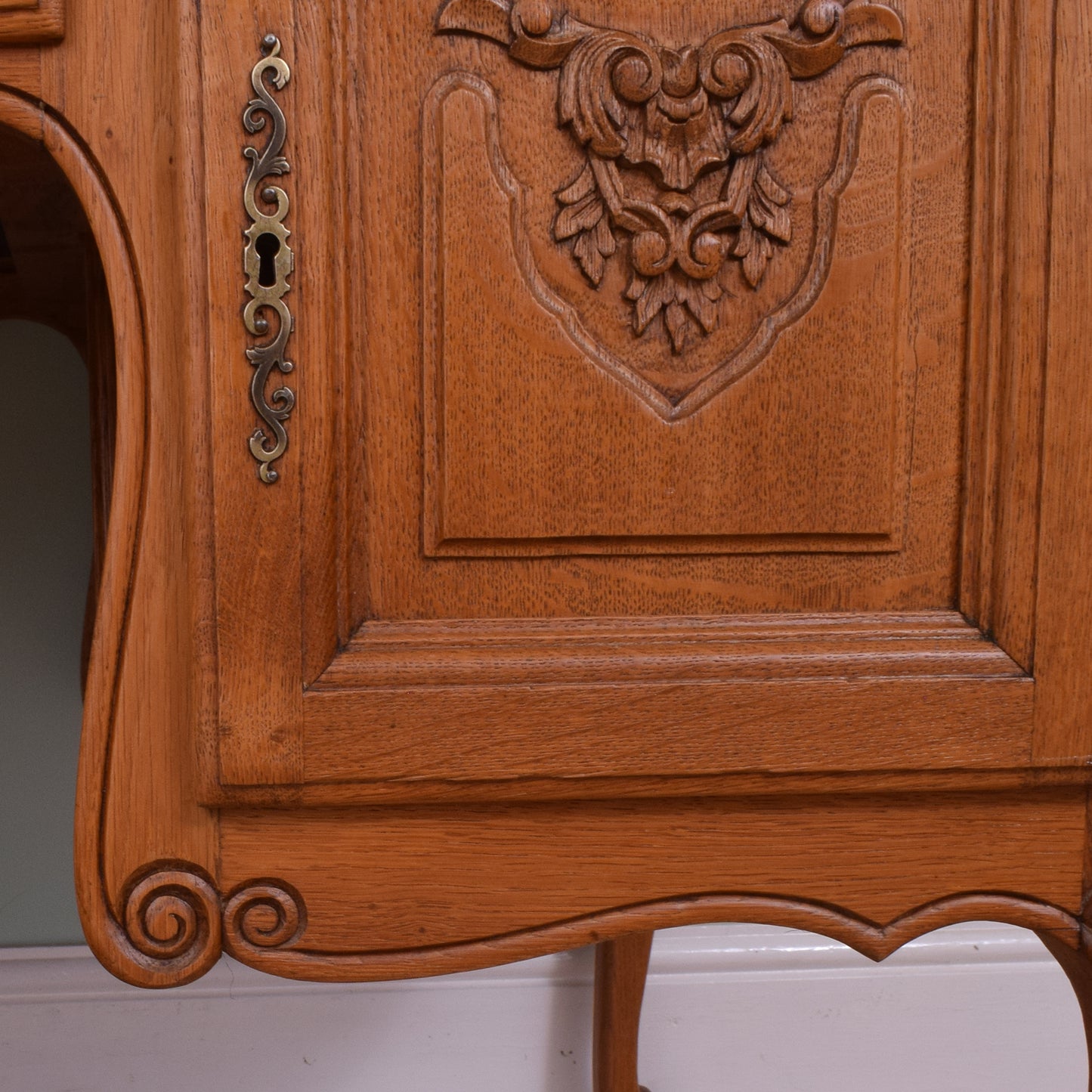 French Carved Oak Partners Desk