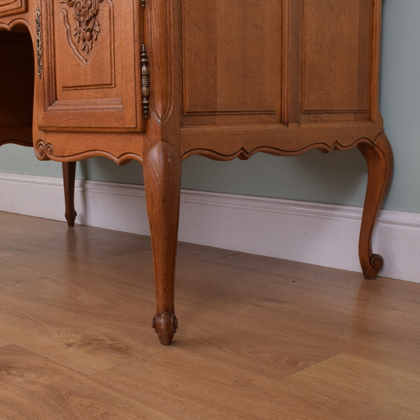 French Carved Oak Partners Desk