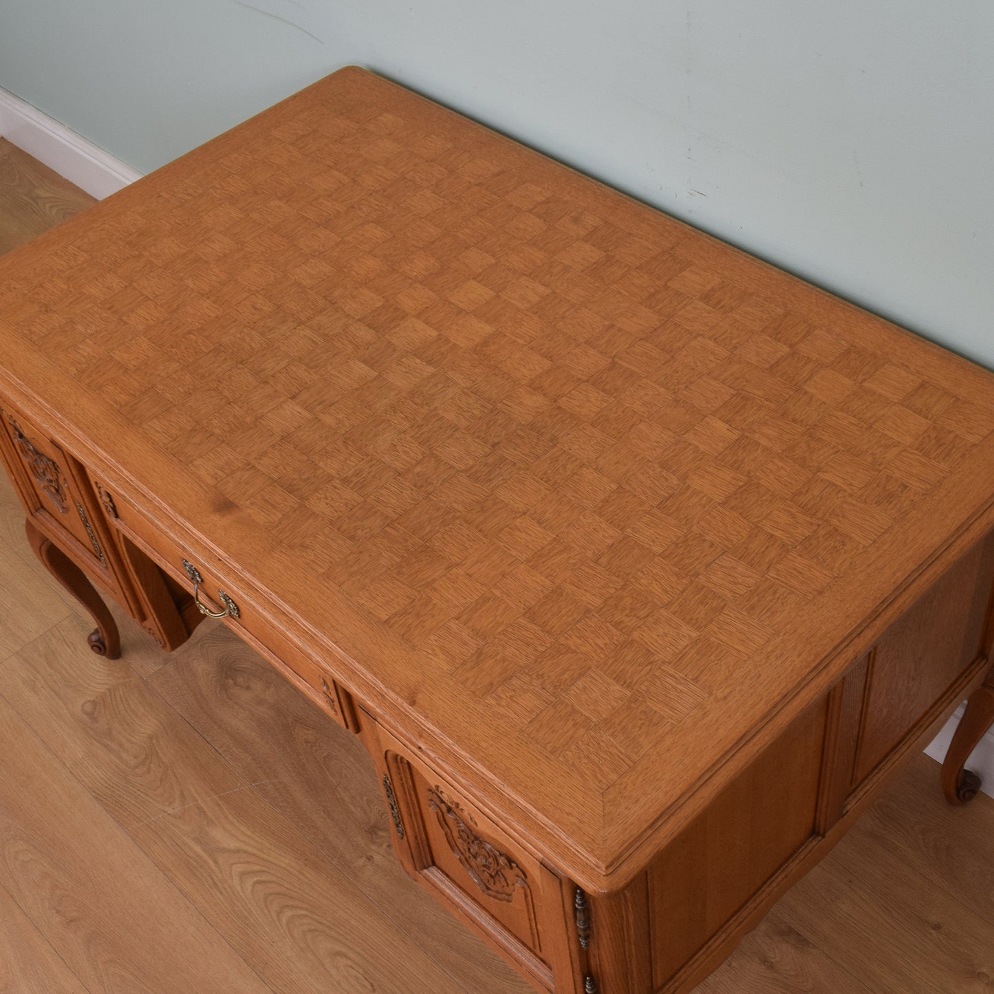 French Carved Oak Partners Desk
