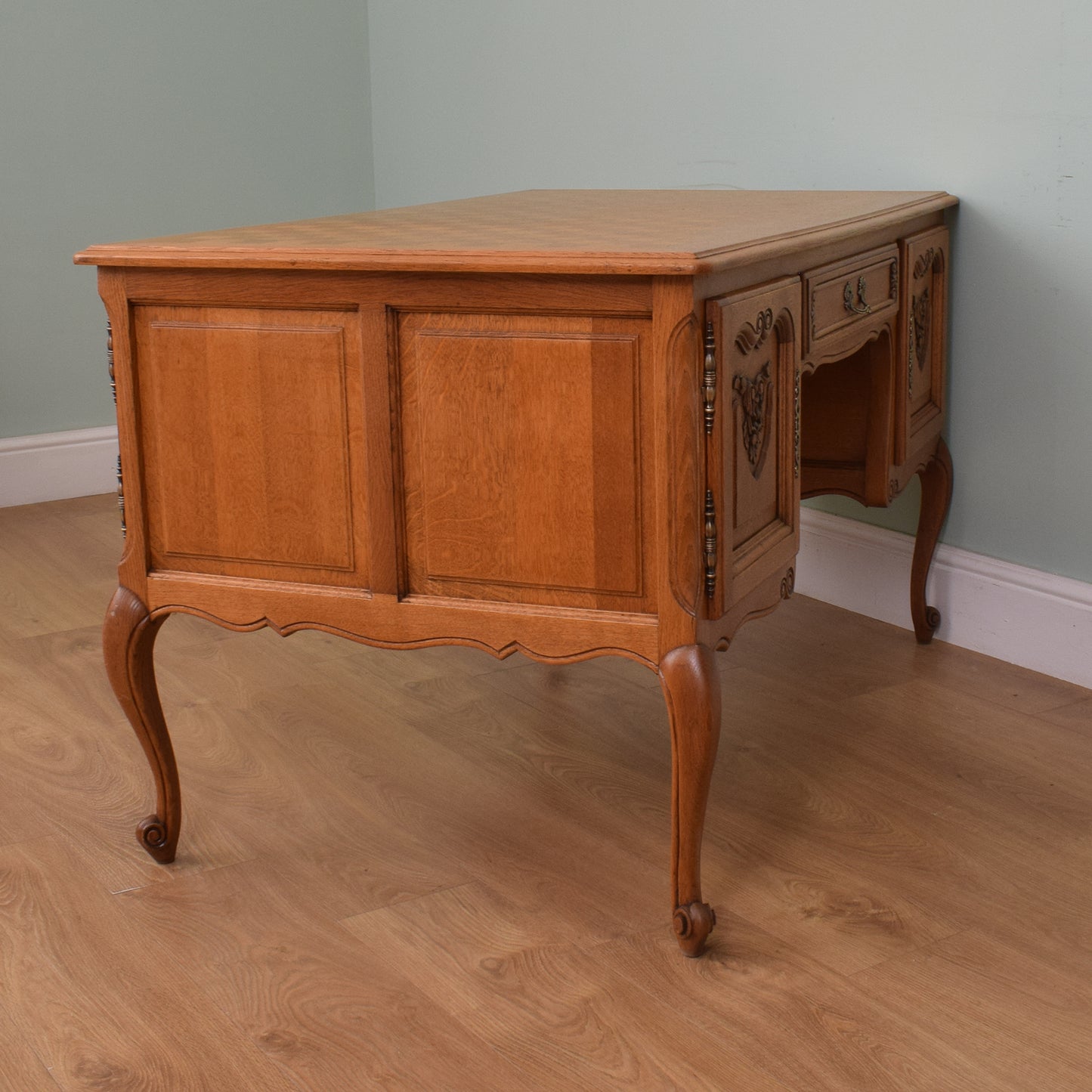 French Carved Oak Partners Desk