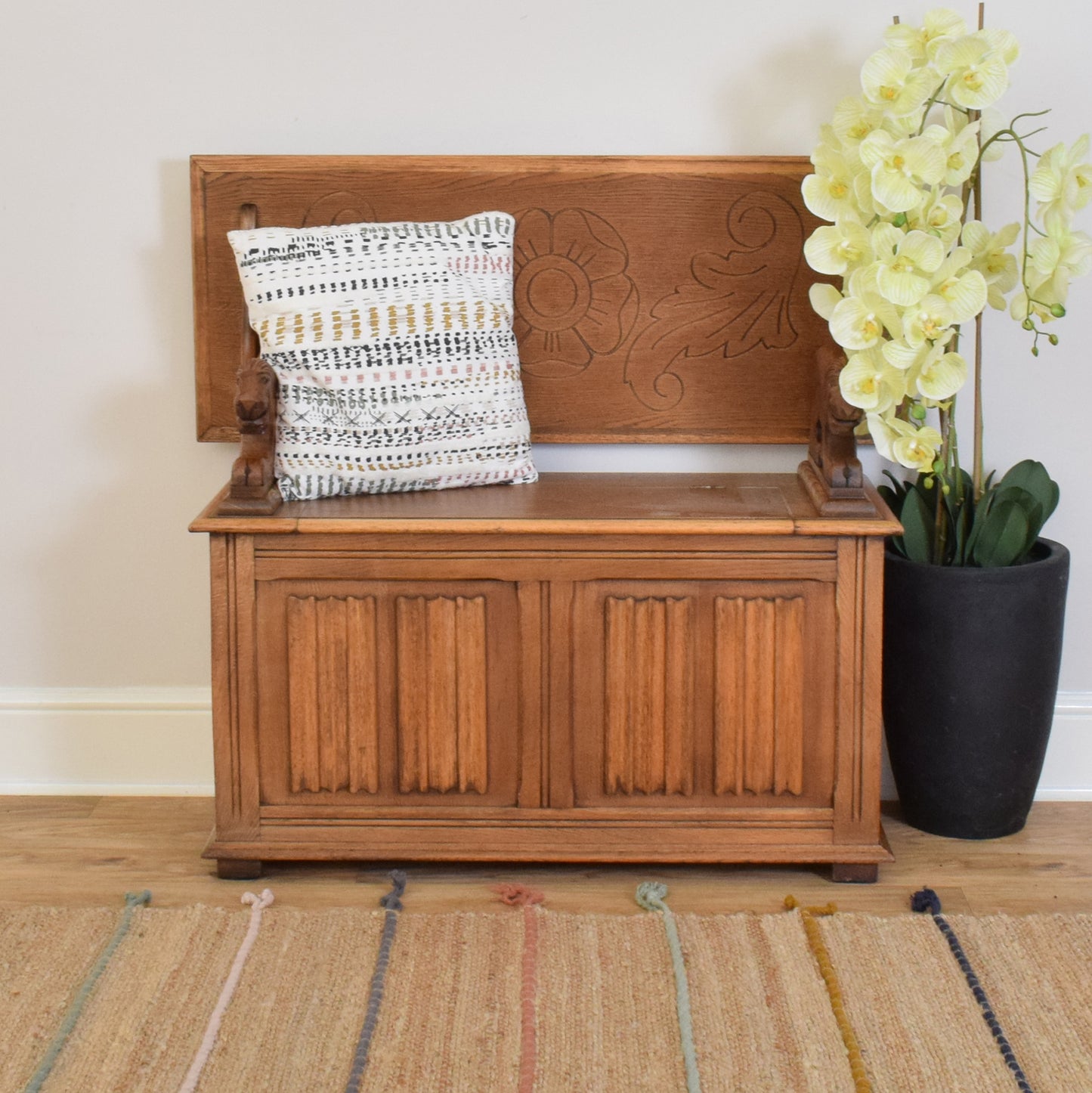 Restored Oak Monk's Bench