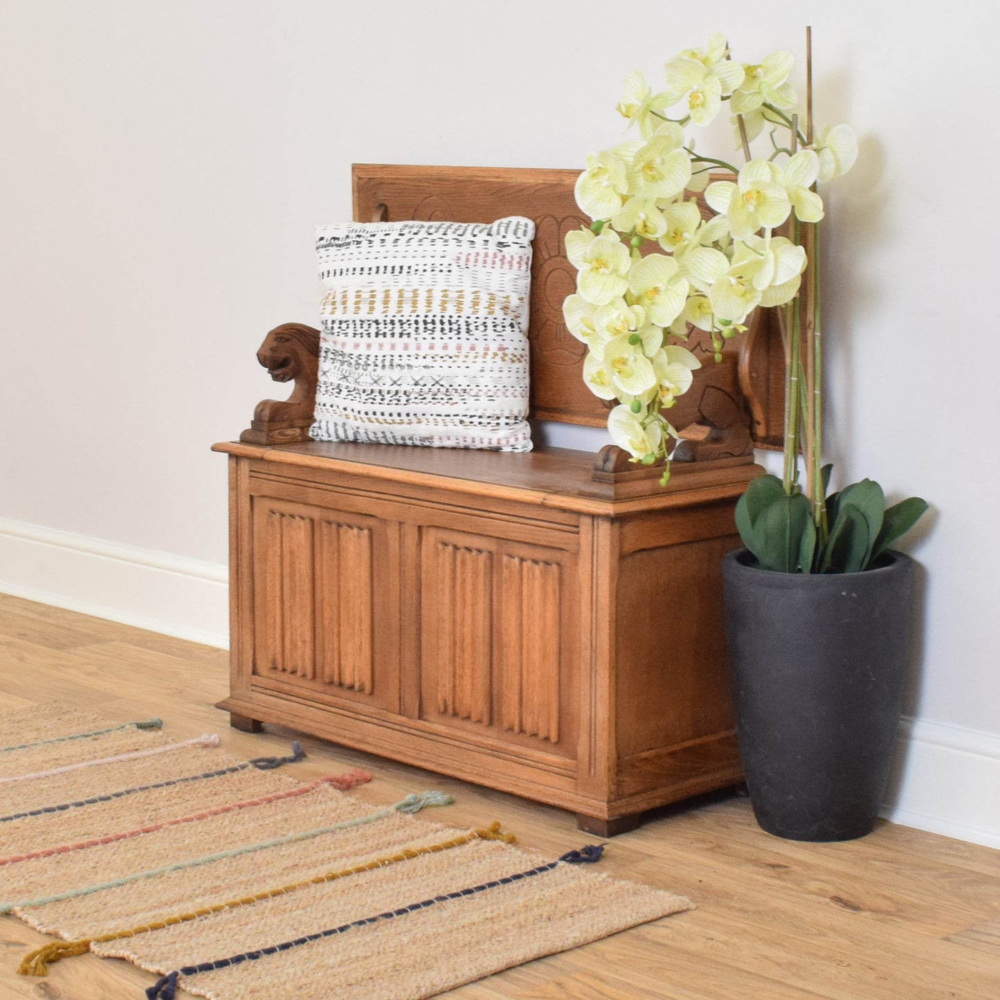 Restored Oak Monk's Bench