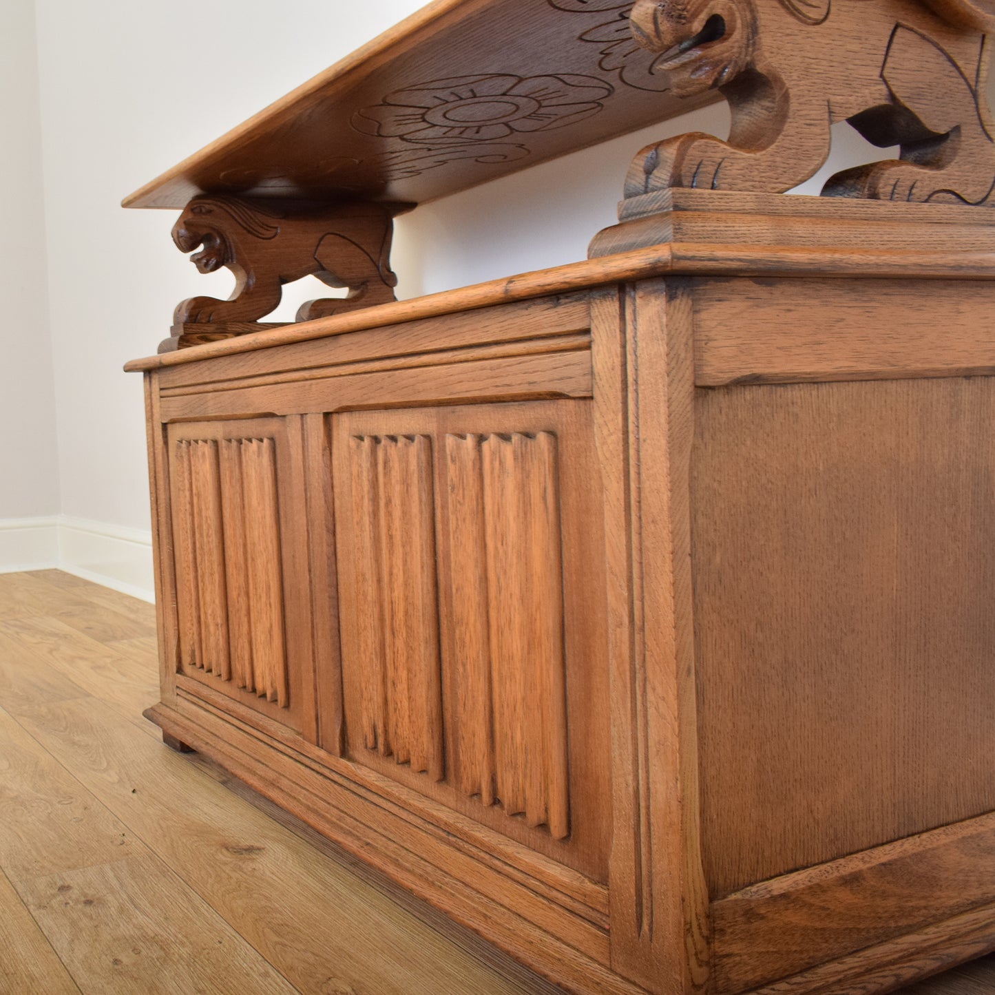 Restored Oak Monk's Bench