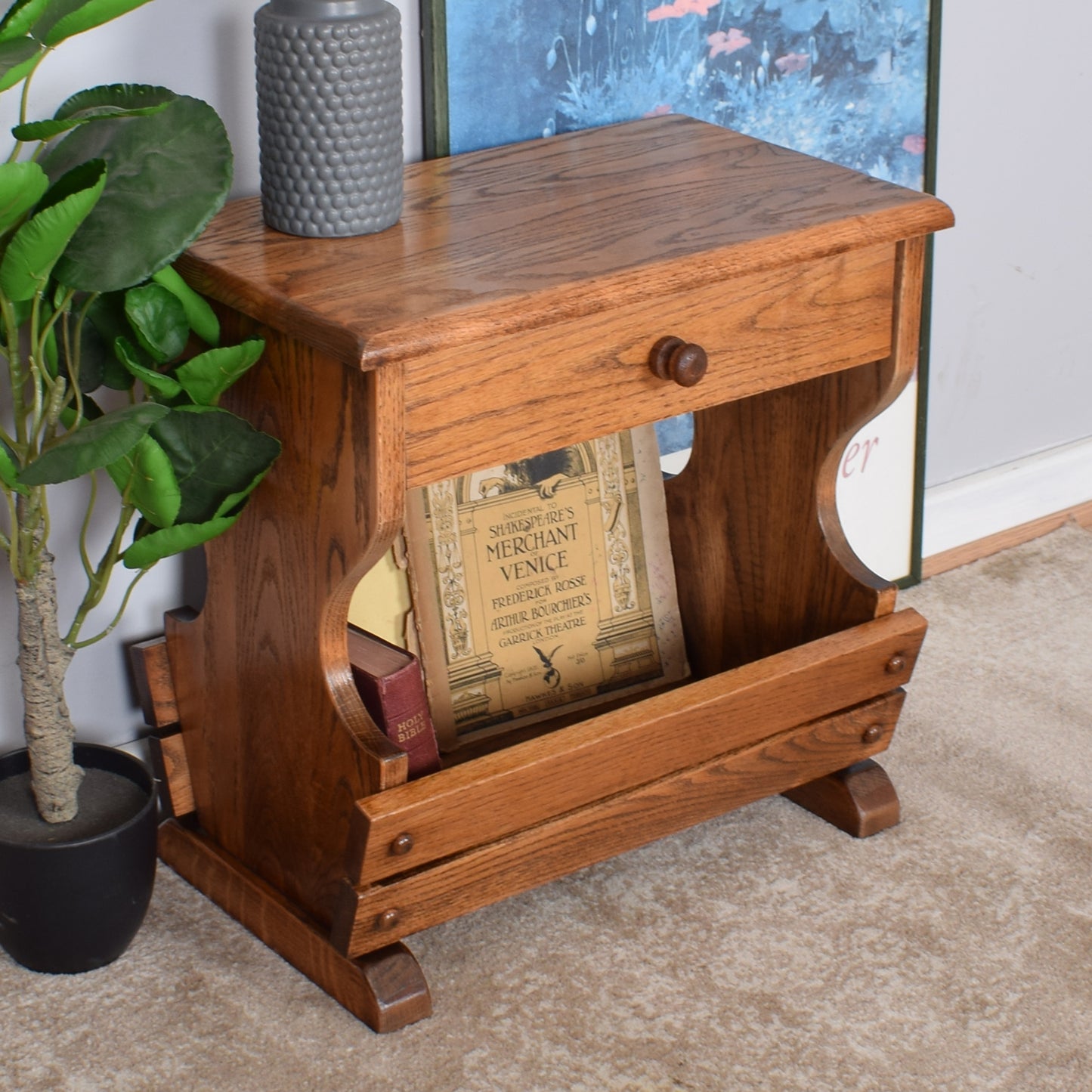 Oak Magazine Rack