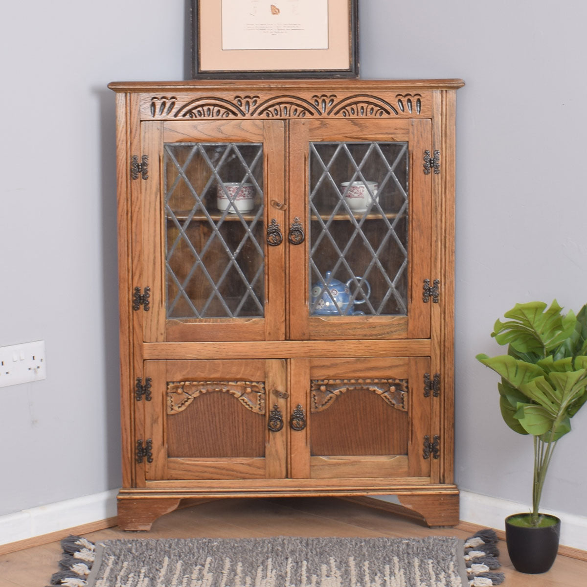 Restored Corner Glazed Cabinet