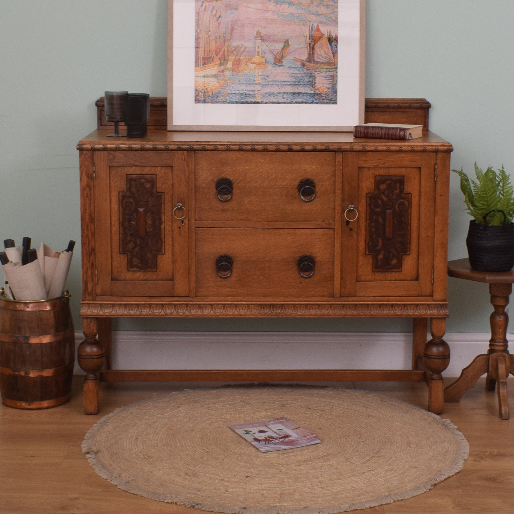 Vintage oak online sideboard