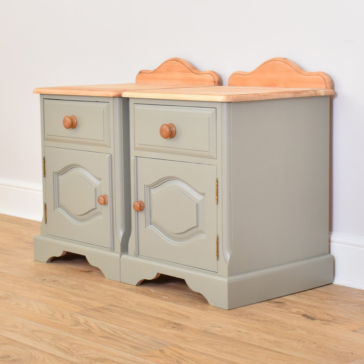 Pair Painted Bedsides