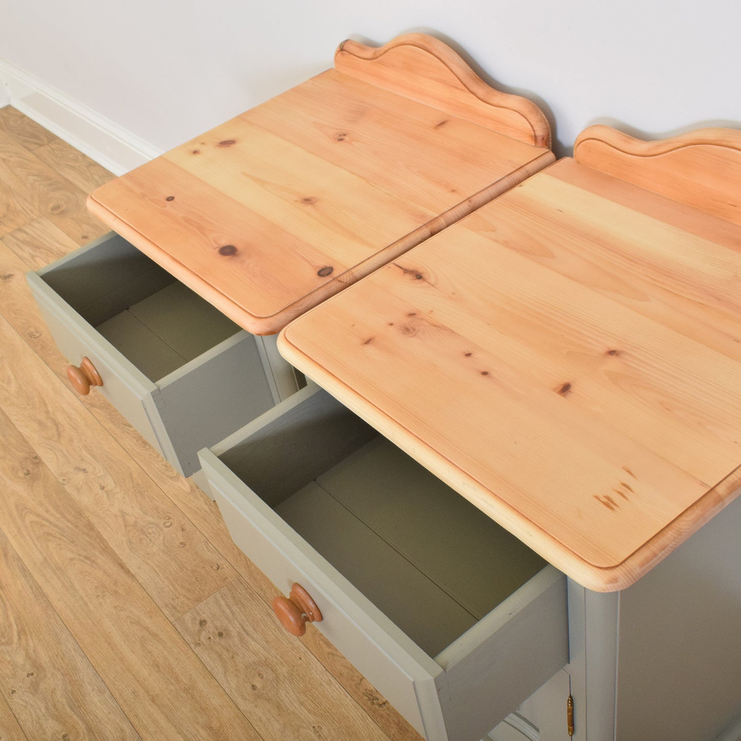 Pair Painted Bedsides