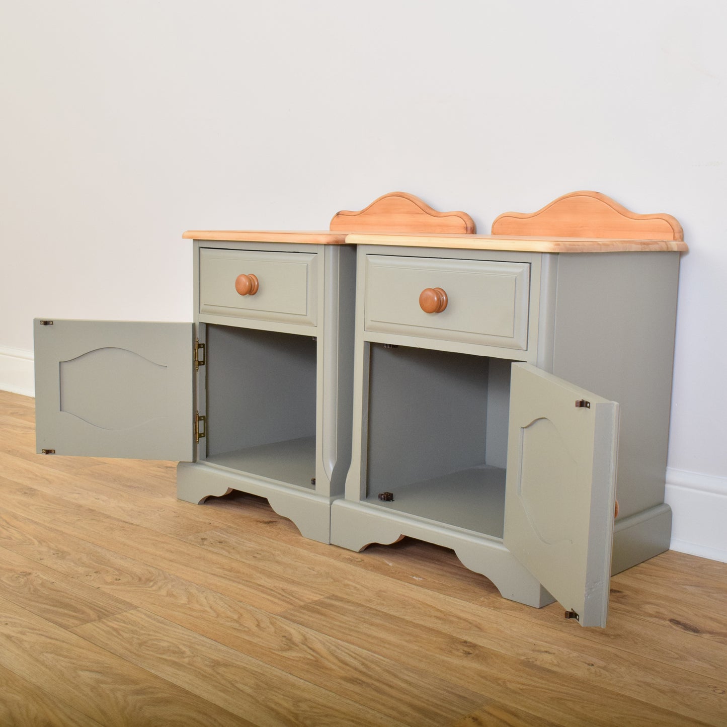 Pair Painted Bedsides