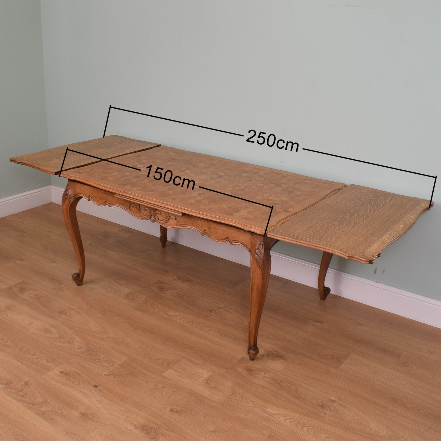 French Oak Table and Six Chairs