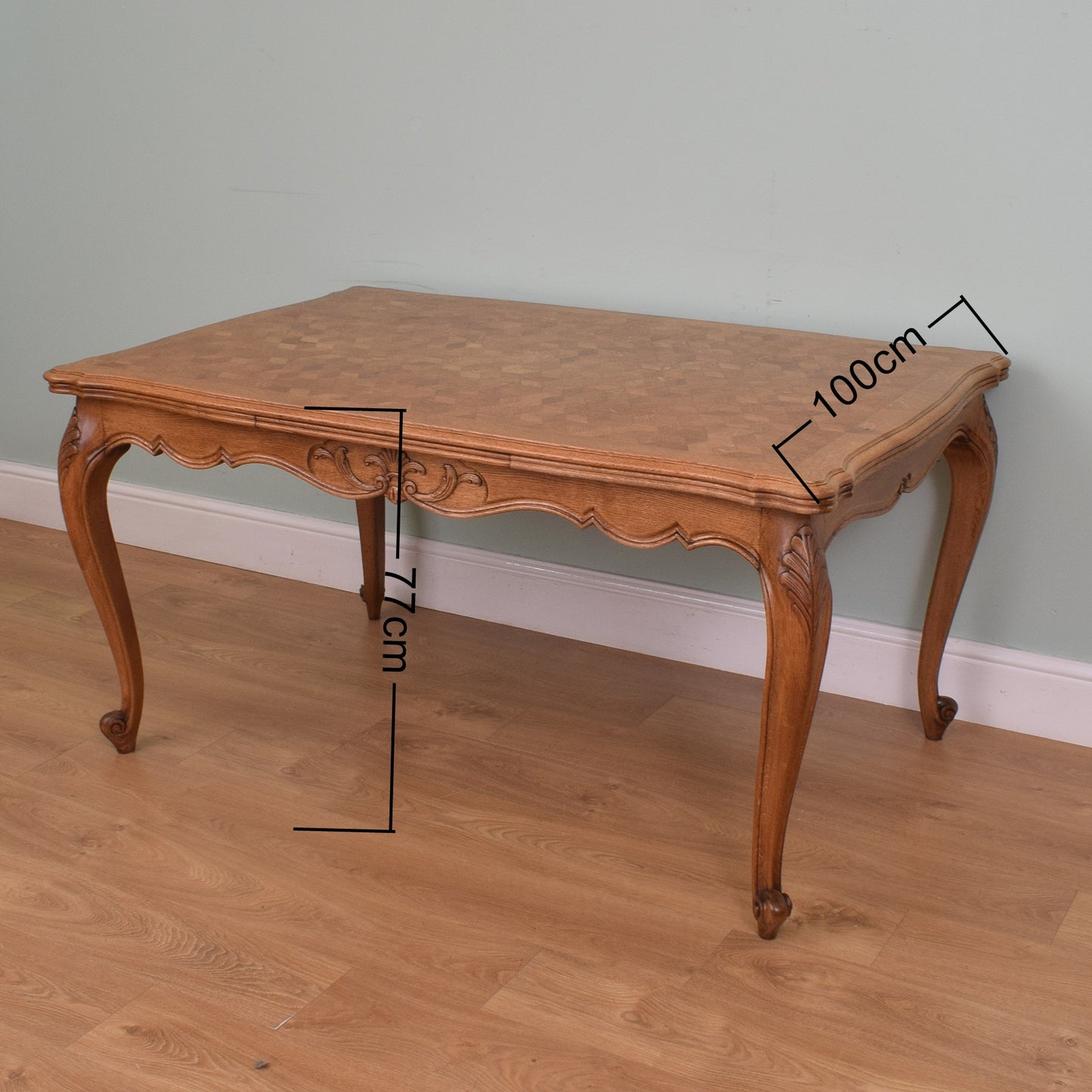 French Oak Table and Six Chairs