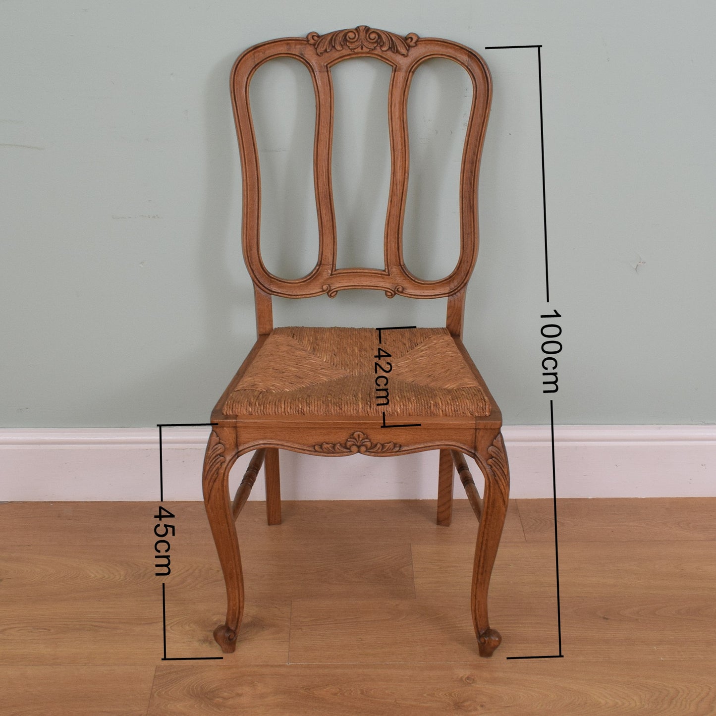 French Oak Table and Six Chairs
