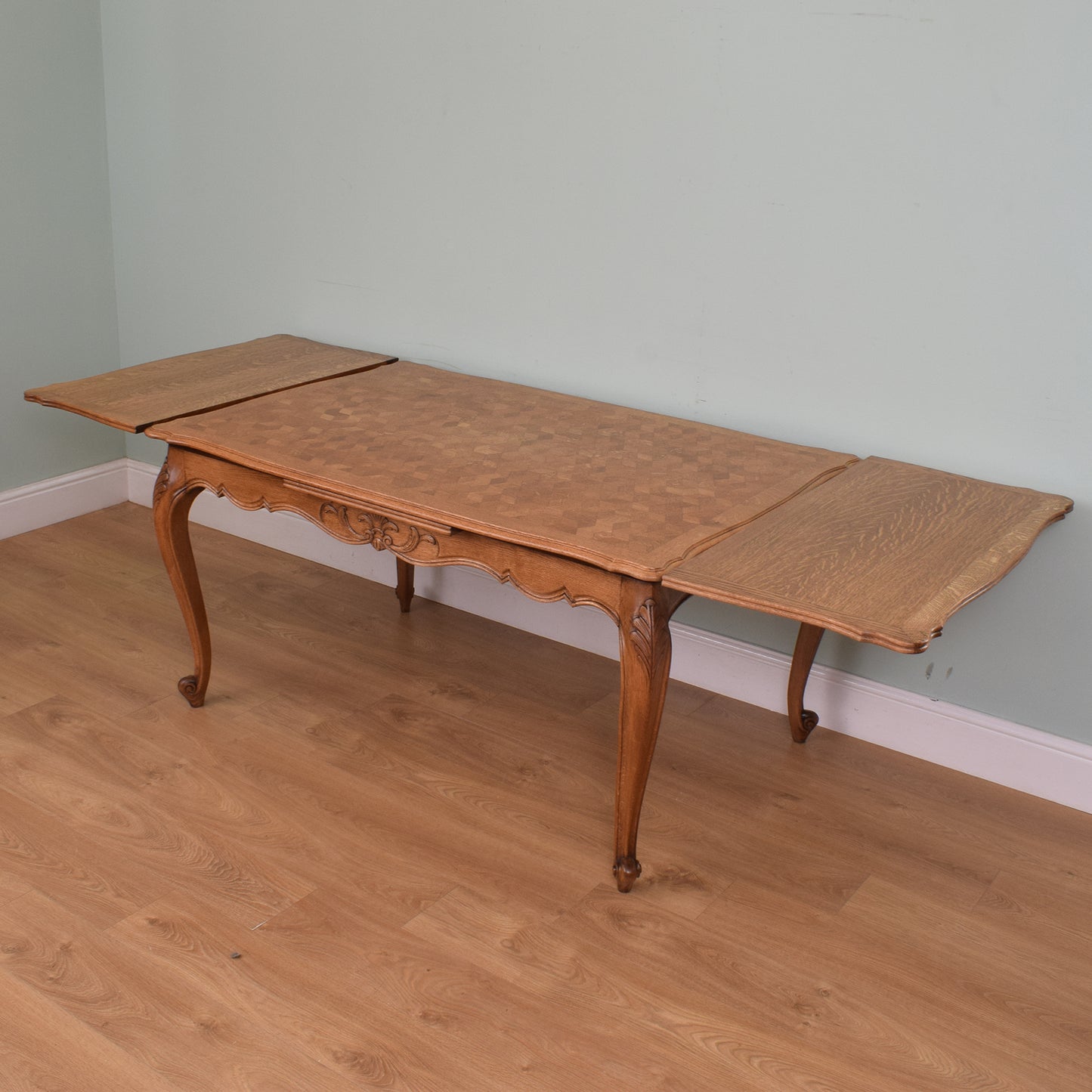French Oak Table and Six Chairs