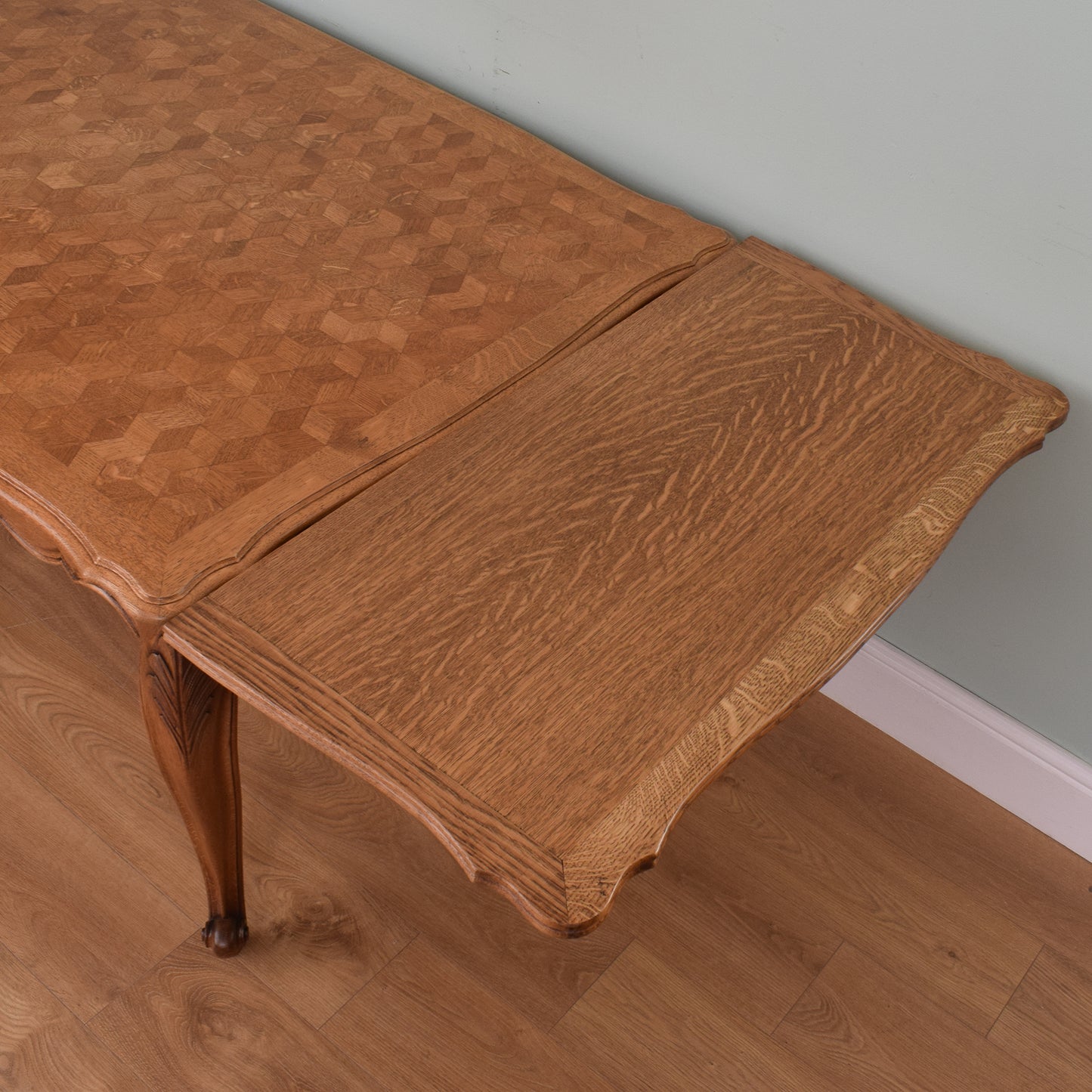 French Oak Table and Six Chairs