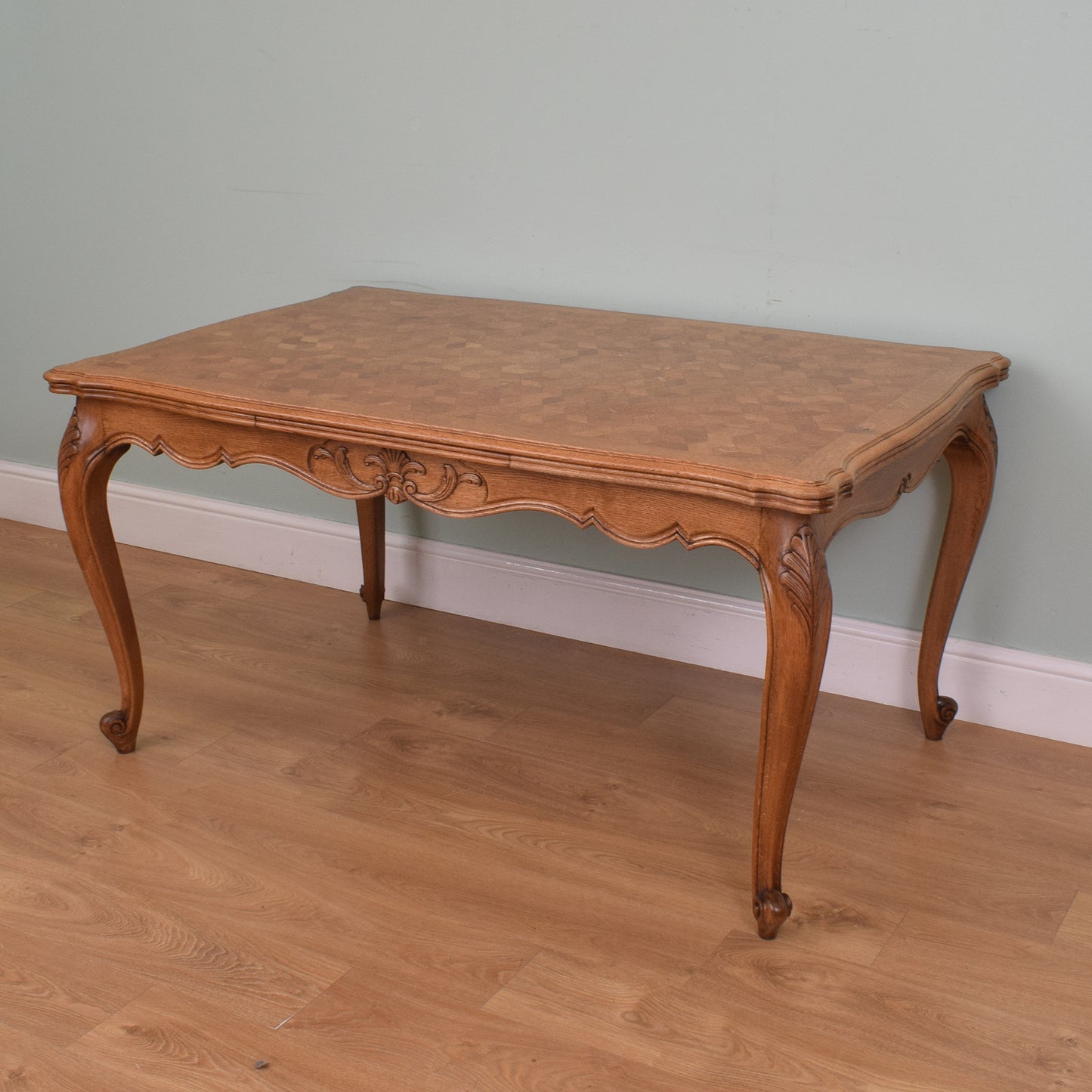 French Oak Table and Six Chairs