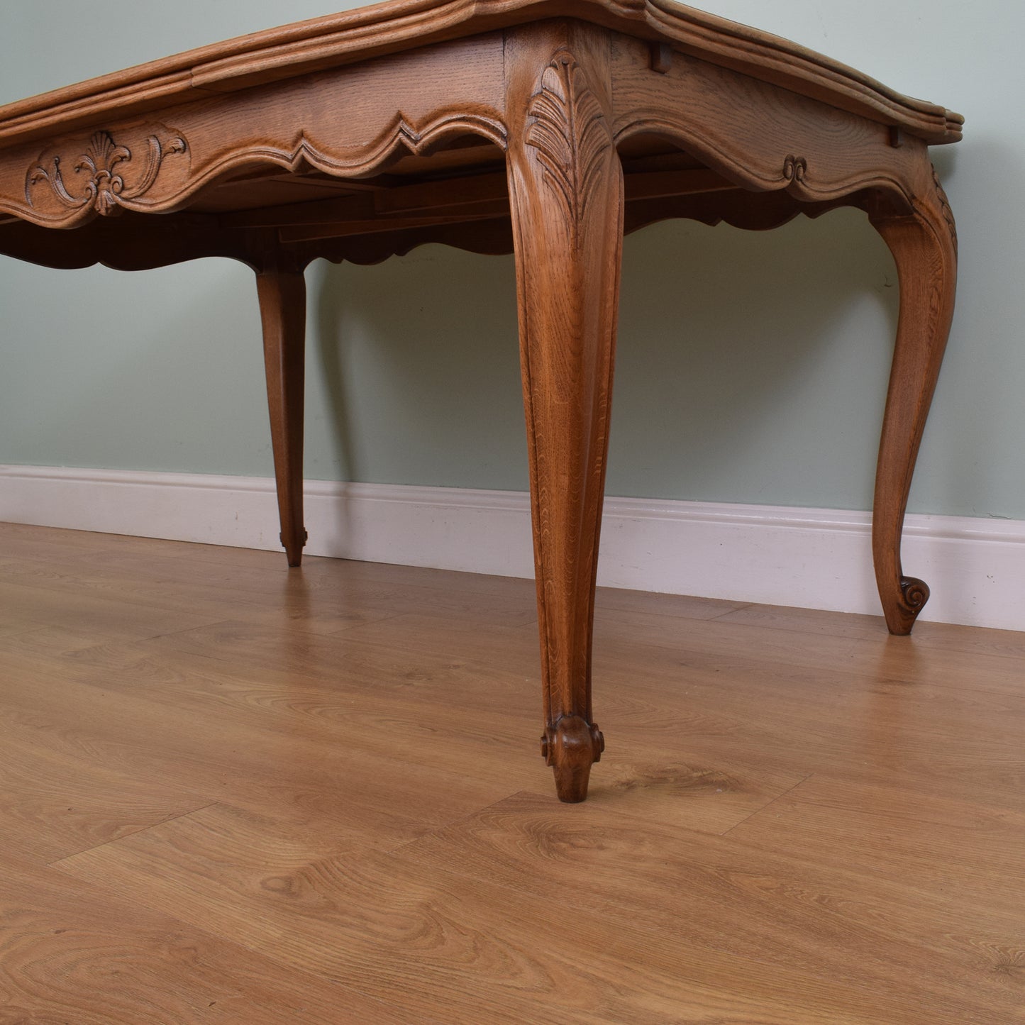 French Oak Table and Six Chairs