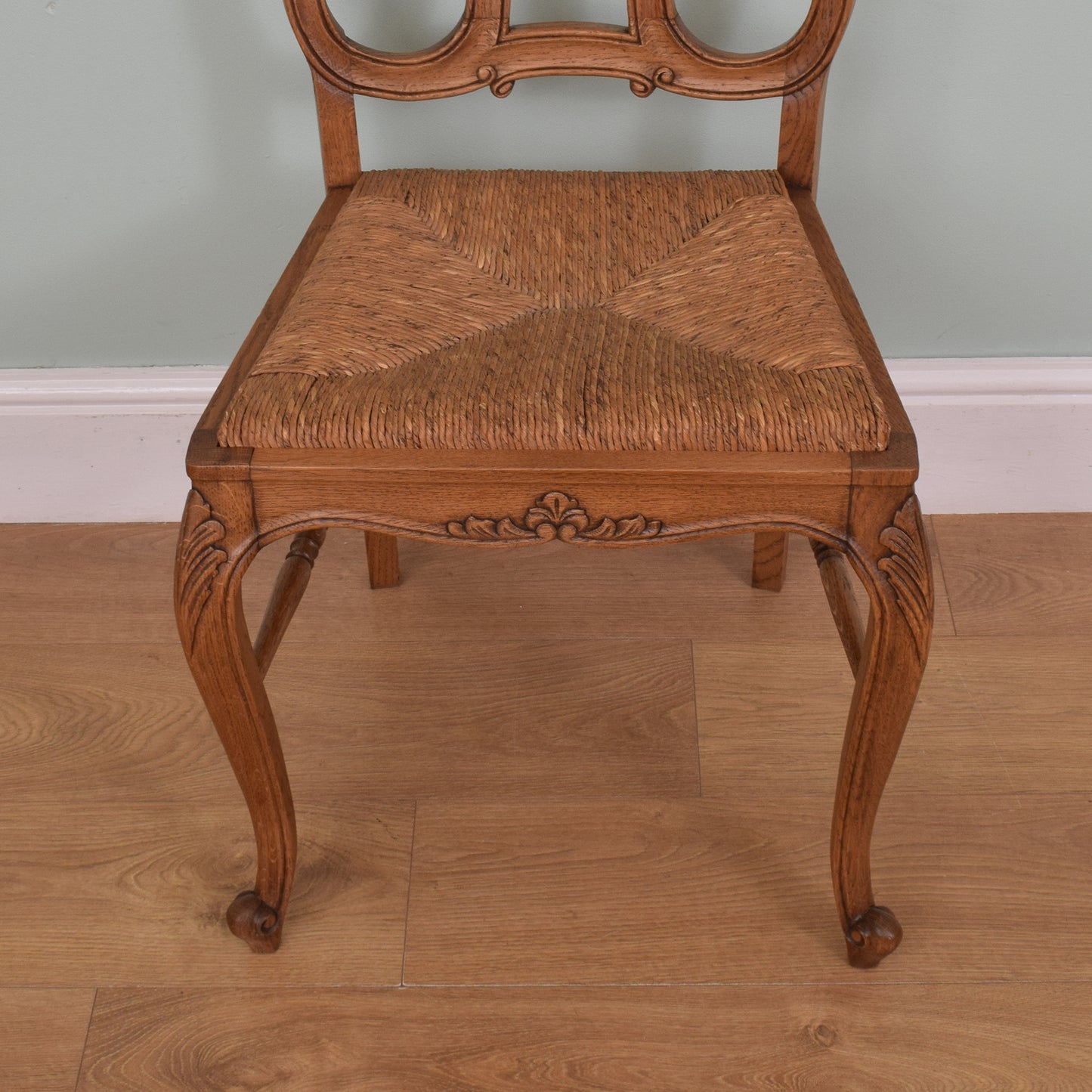 French Oak Table and Six Chairs