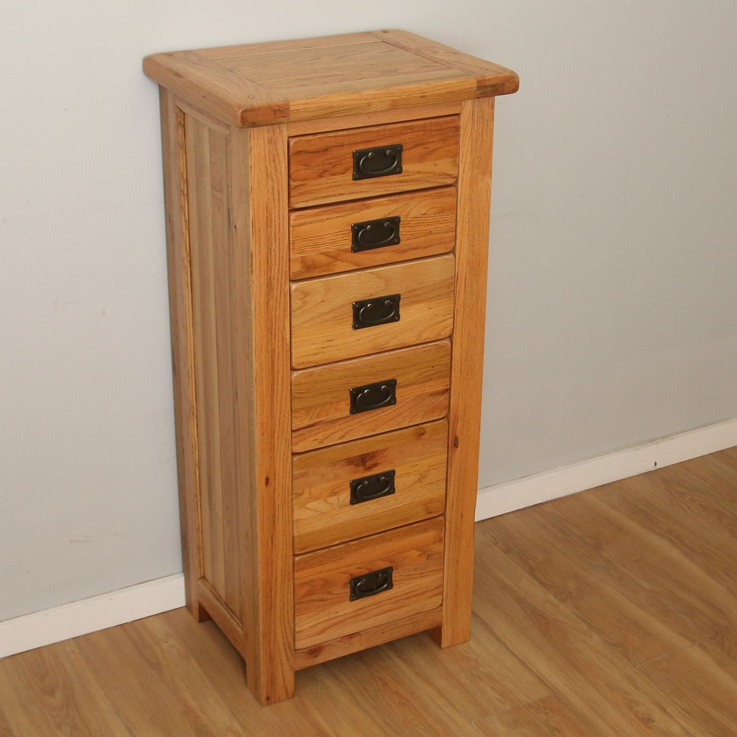 Tall Oak Chest of Drawers