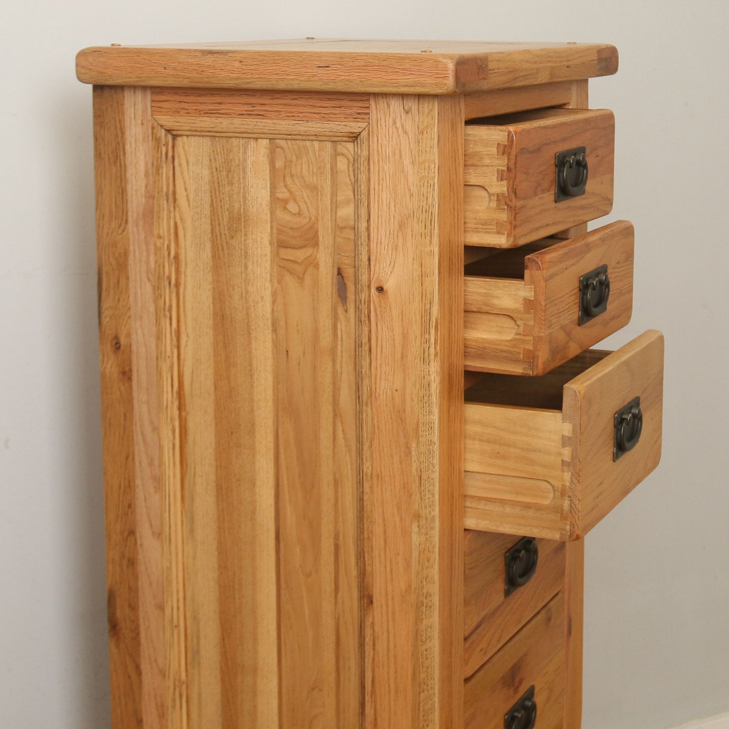 Tall Oak Chest of Drawers