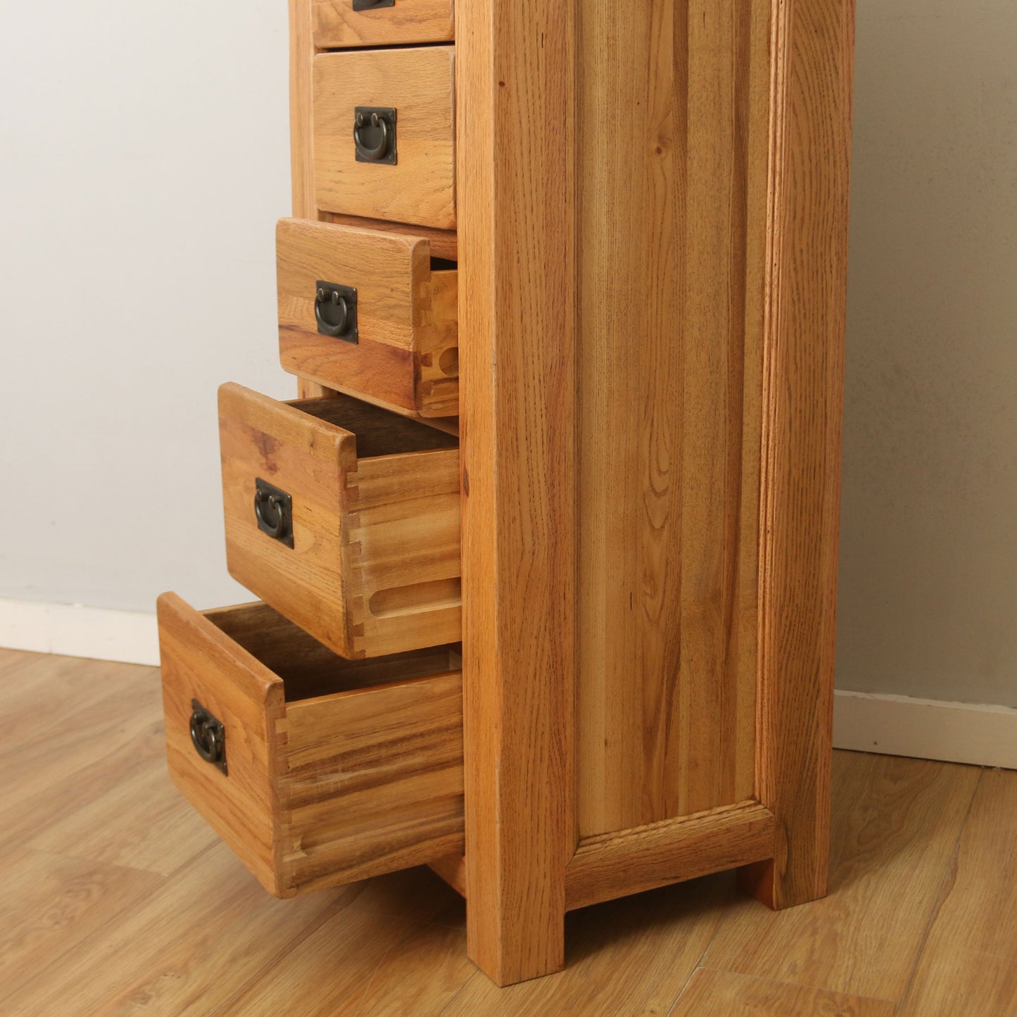 Tall Oak Chest of Drawers