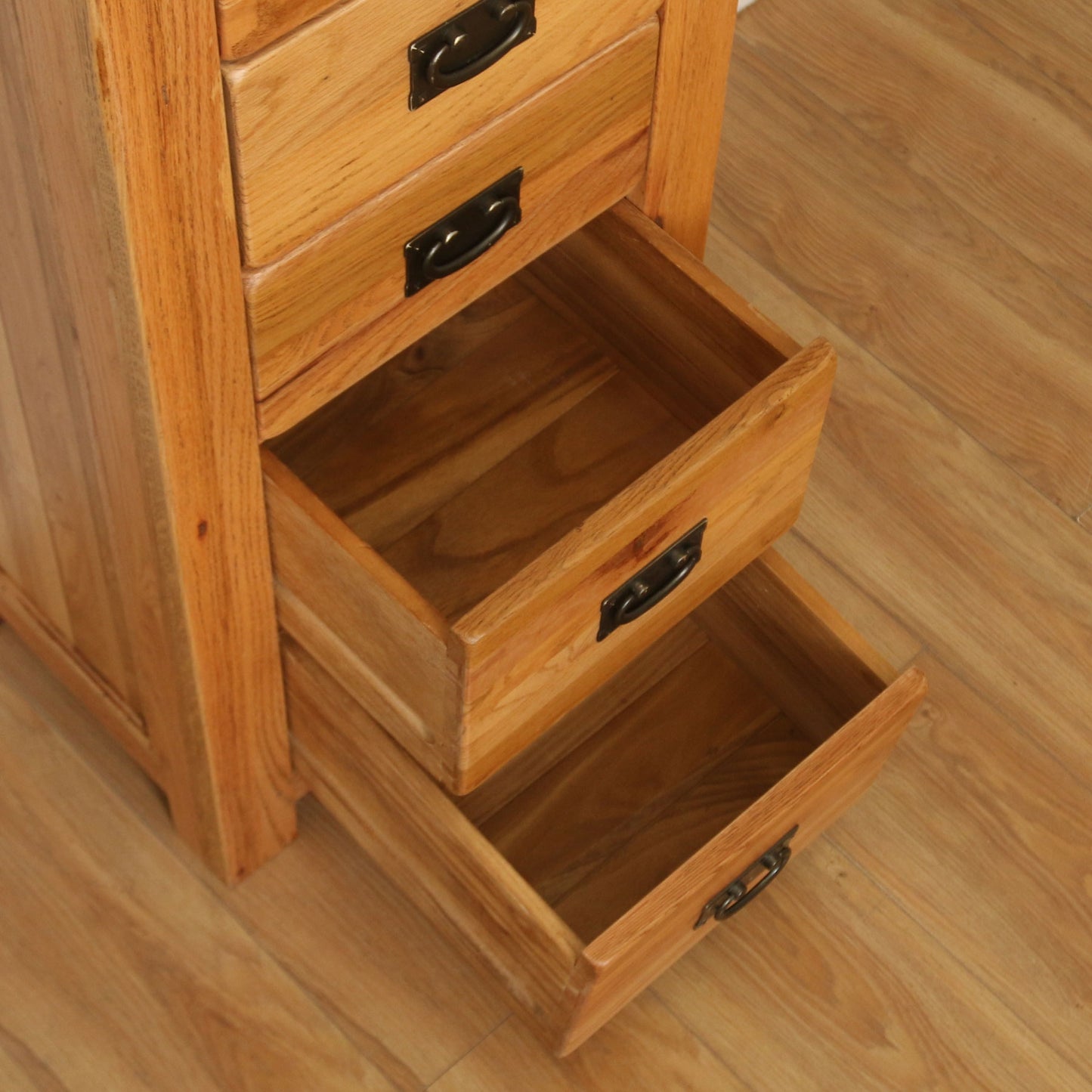Tall Oak Chest of Drawers