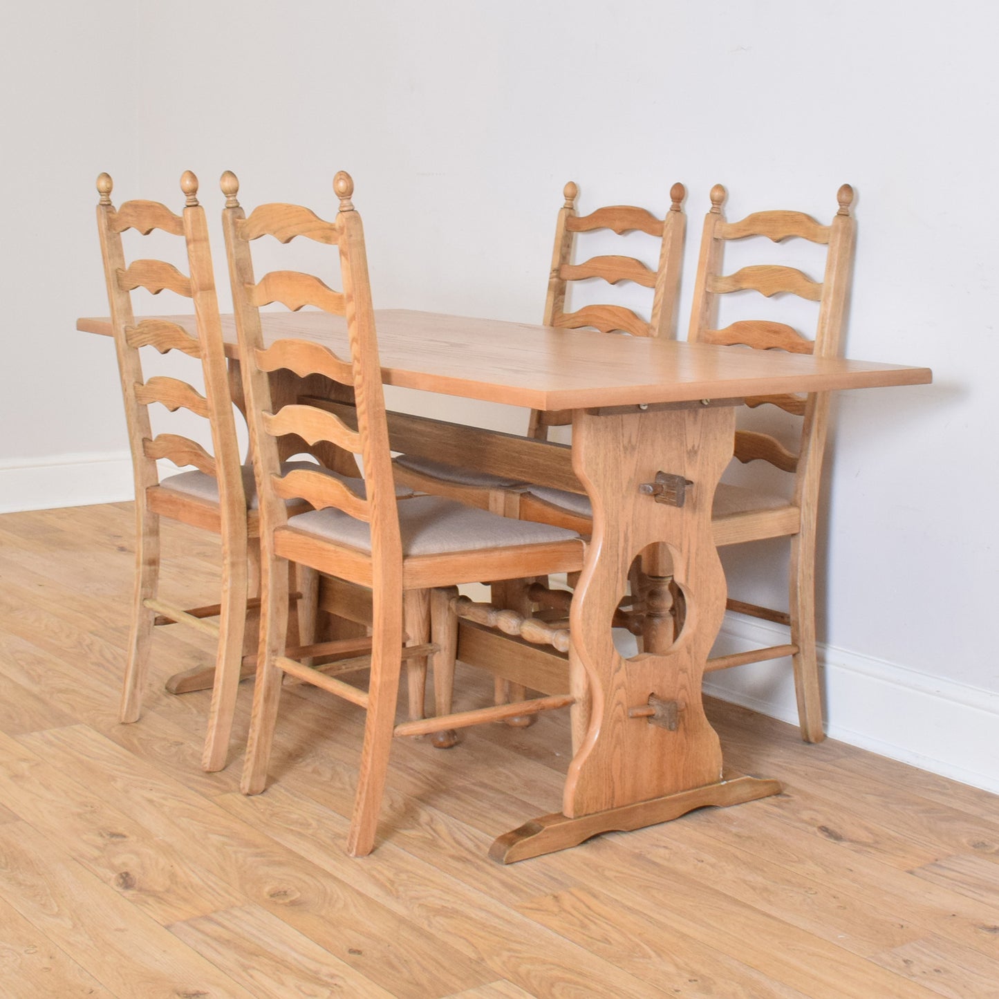 Oak Table and Four Chairs